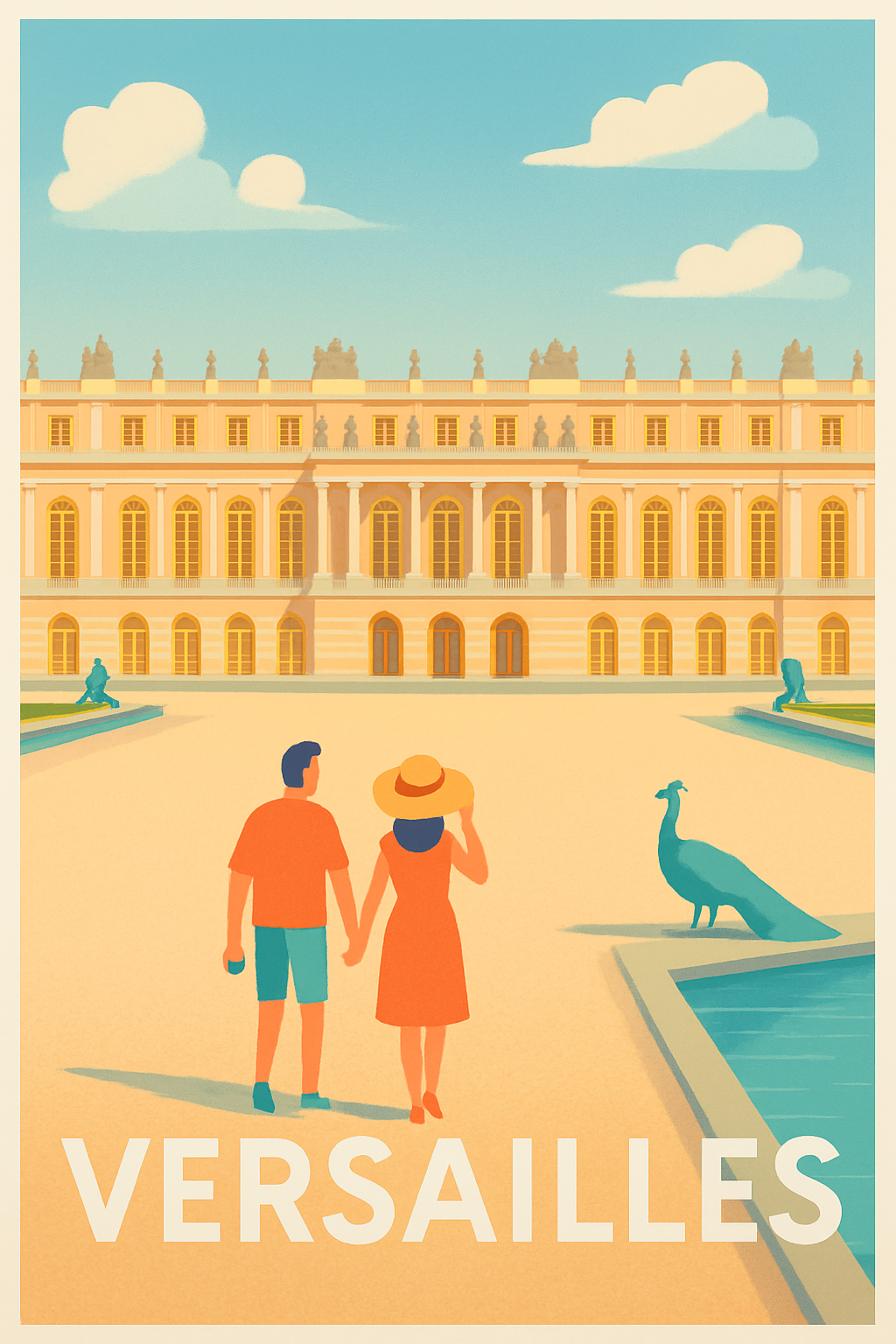 Affiche de Versailles - Promenade romantique au Château