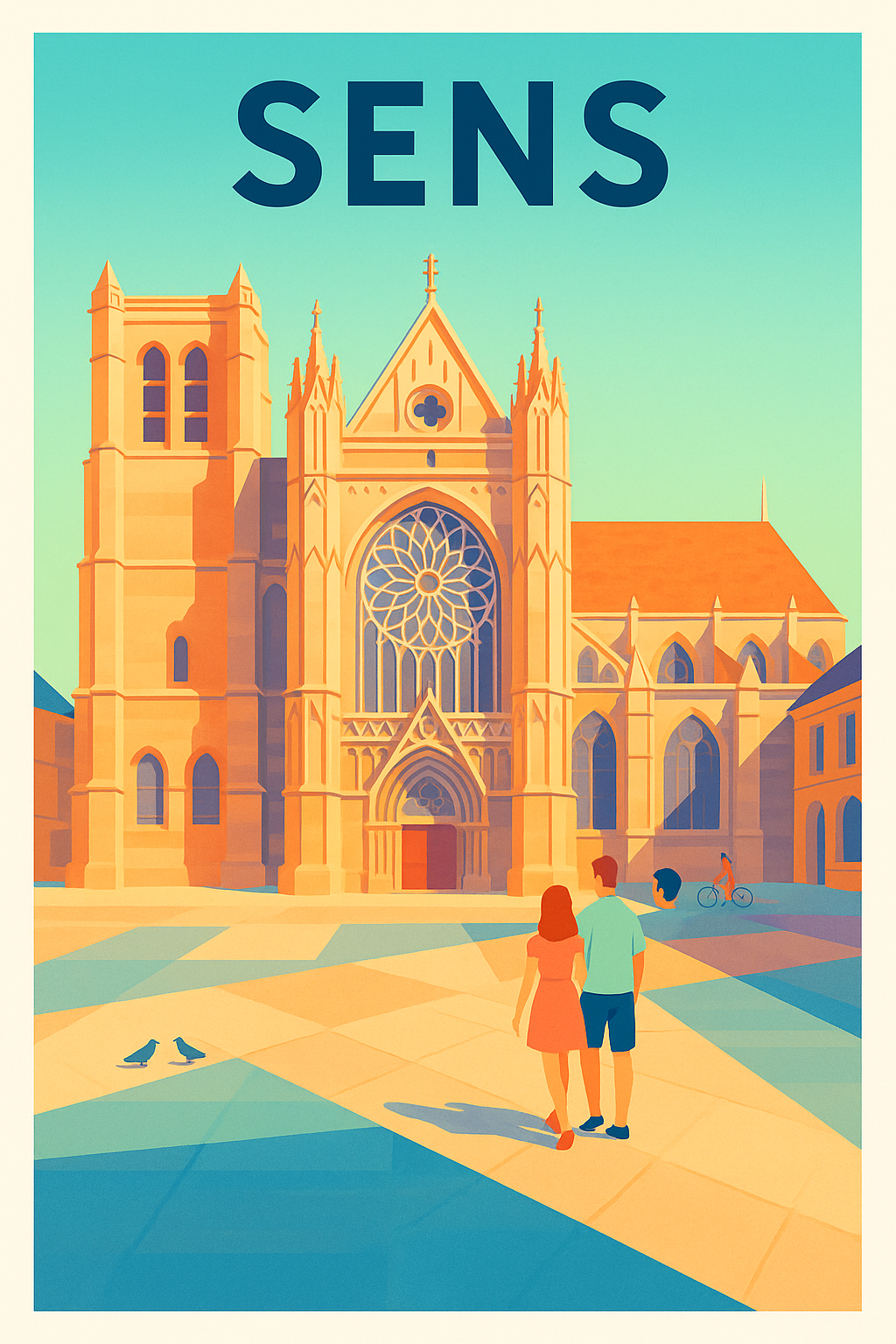 Affiche Sens — Escapade en pleine lumière au cœur de la cathédrale · poster d'art de Sens