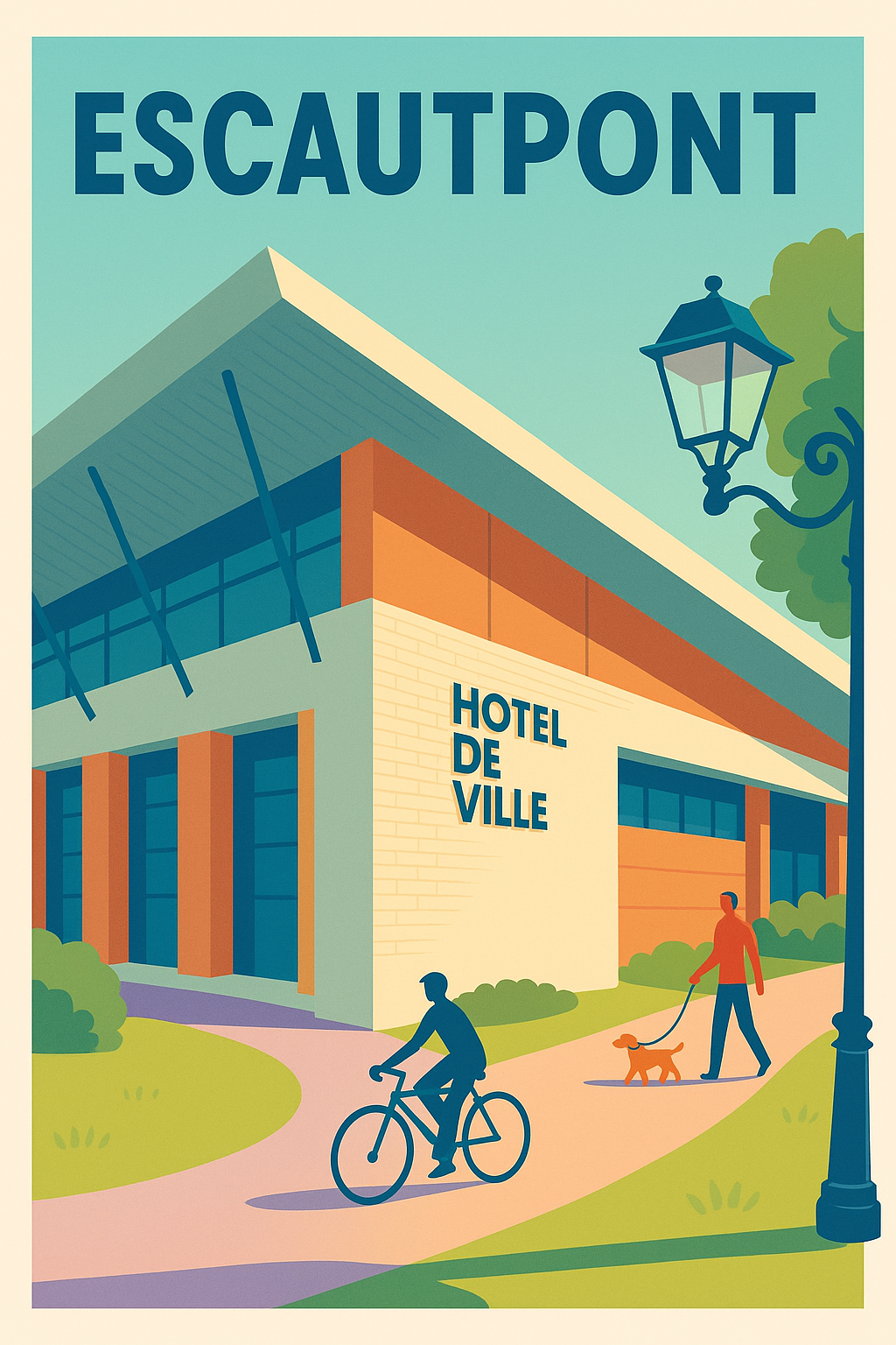 Affiche de Escautpont - Charme moderne de la mairie