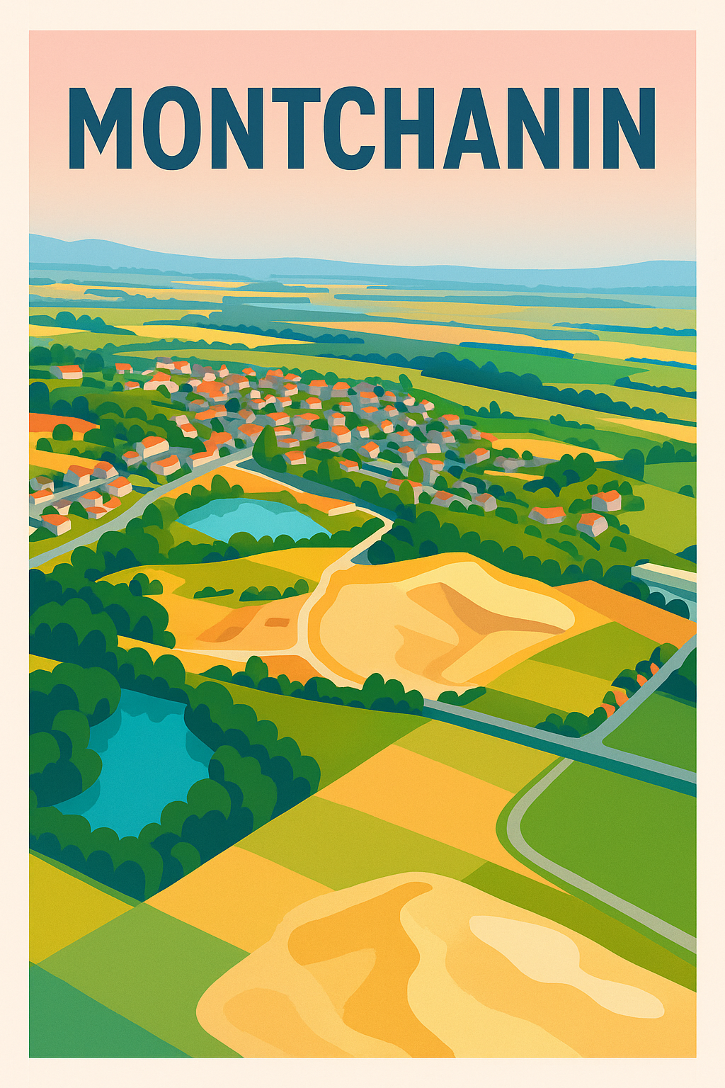 Affiche de Montchanin - Charme et Nature en Vue Aérienne