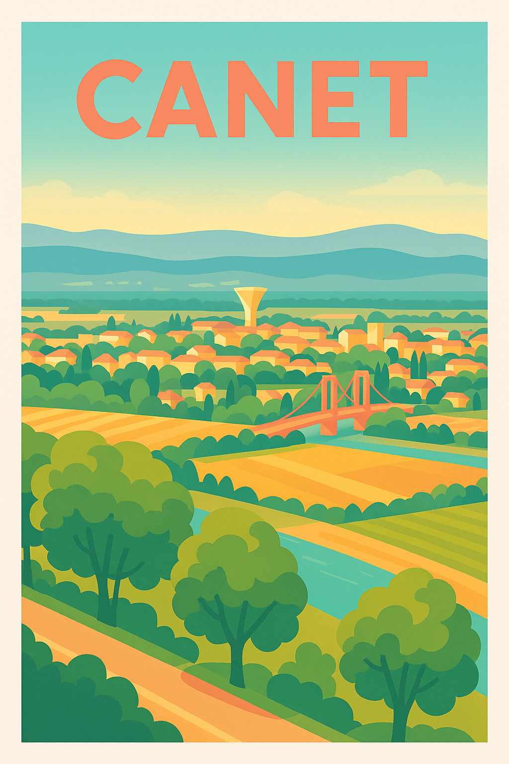 Affiche de Canet - Harmonie pastorale et couleurs douces