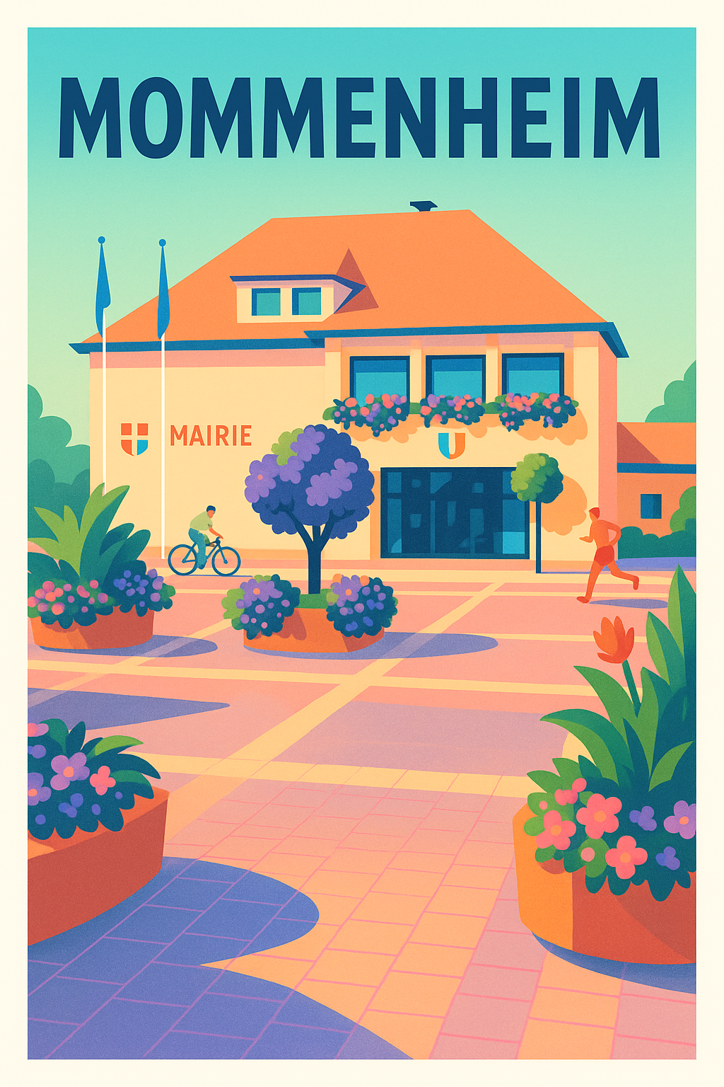 Affiche de Mommenheim - Charme paisible de la mairie en lumière douce