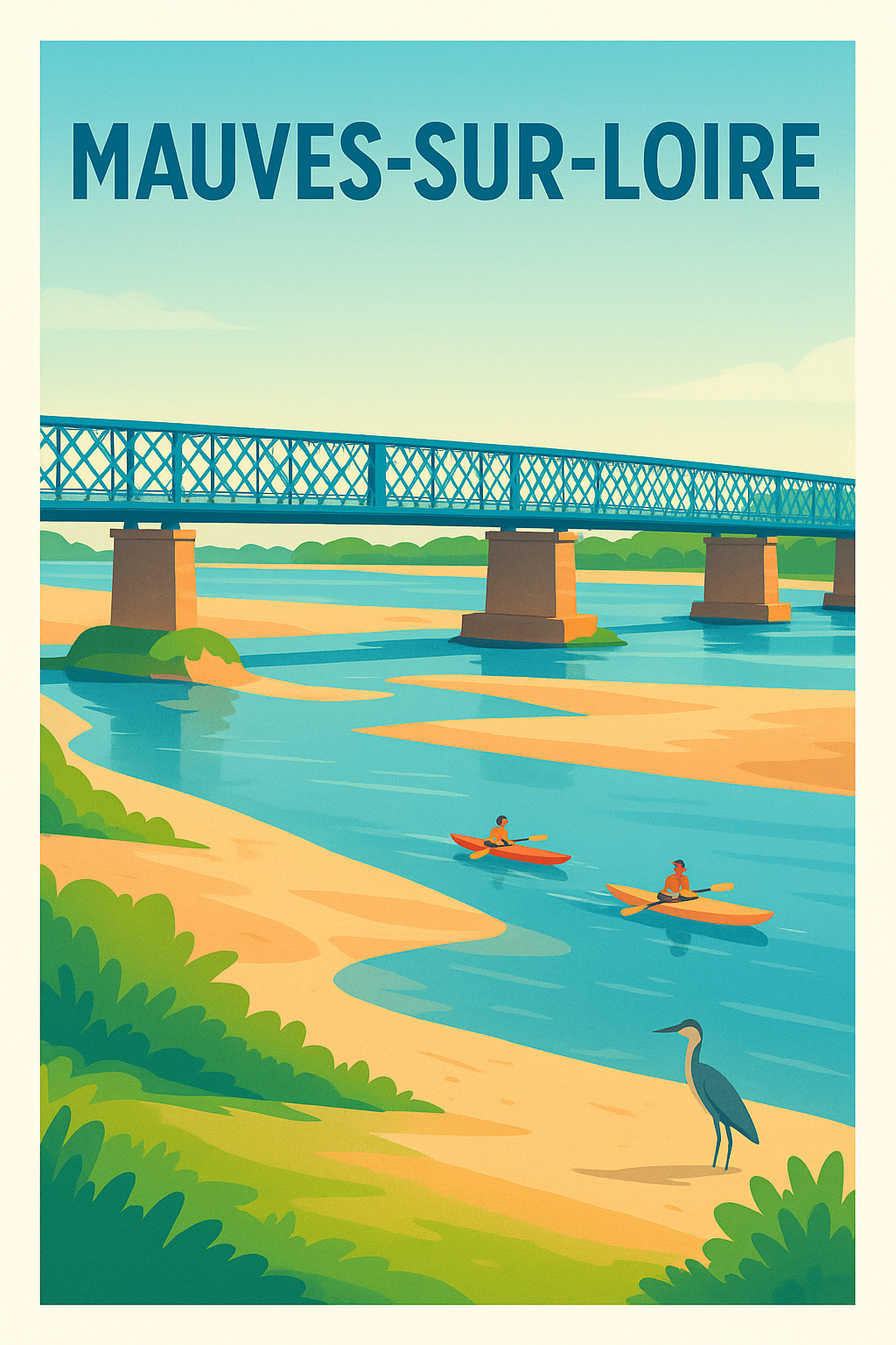Affiche de Mauves-sur-Loire - L'élégance paisible du pont sur la Loire