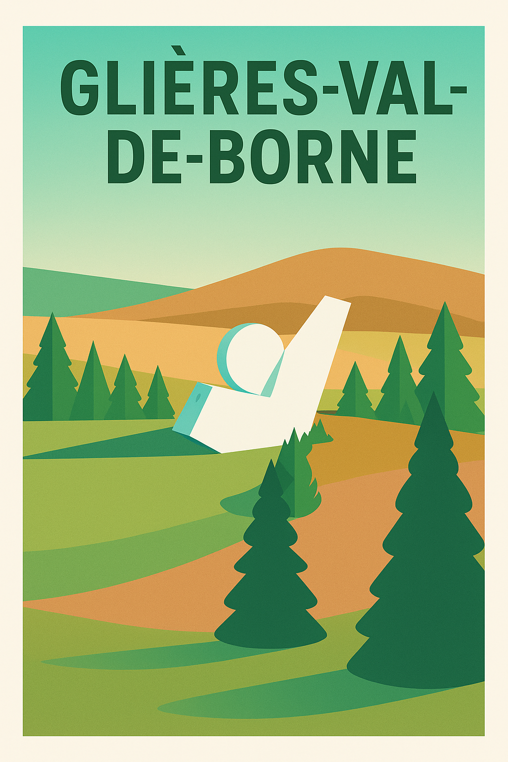 Affiche de Glières-Val-de-Borne - Évasion nature et modernité graphique