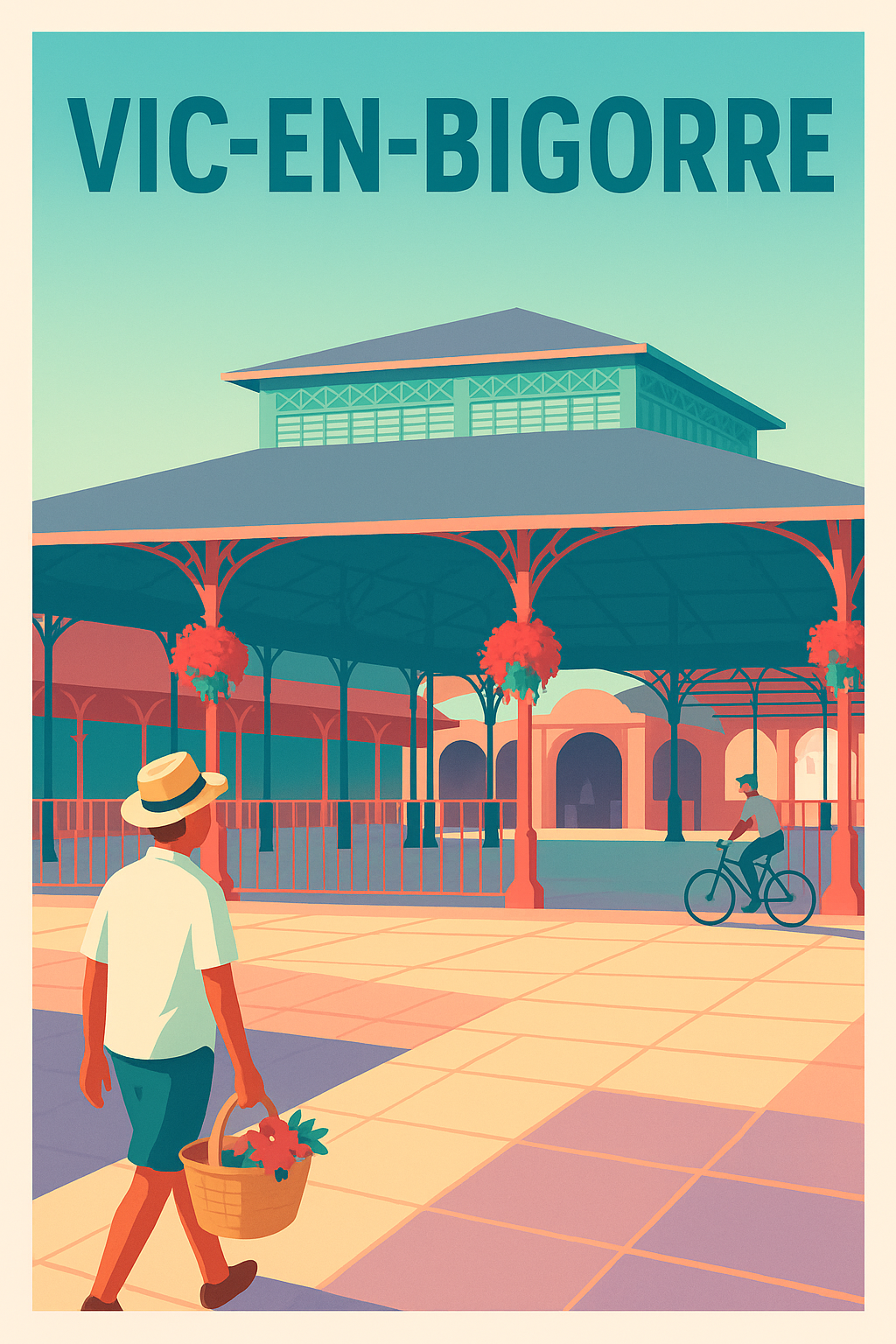 Affiche de Vic-en-Bigorre - Charme et douceur sous les halles historiques