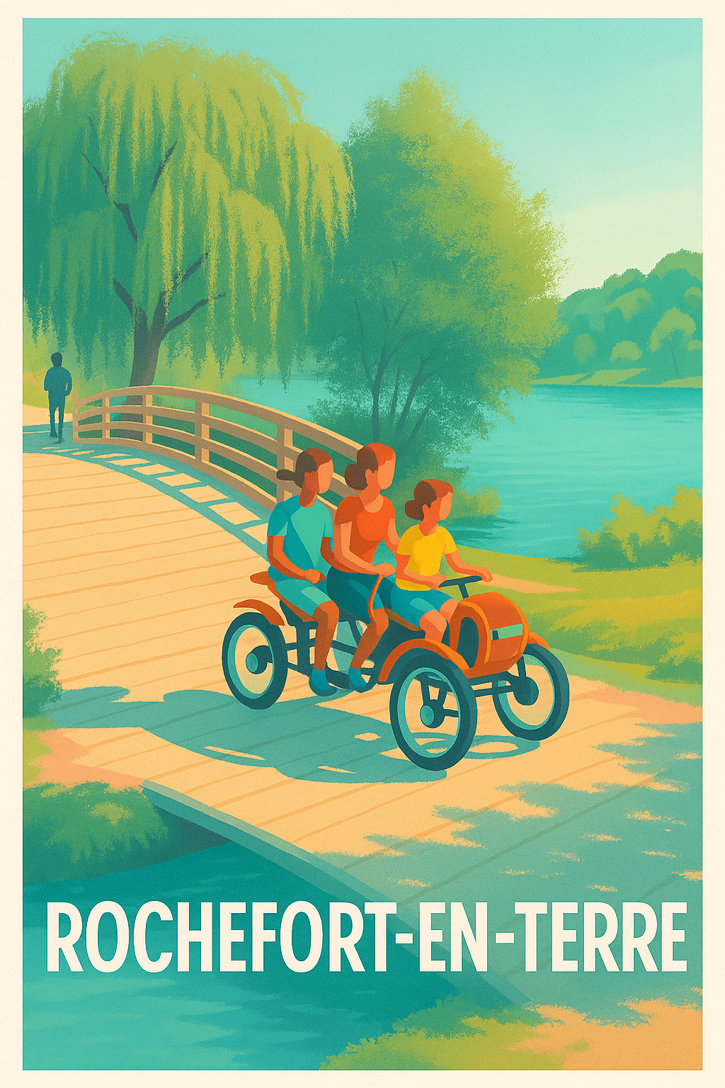 Affiche Rochefort-en-Terre — Balade en douceur au fil de l'eau · poster d'art de Rochefort-en-Terre