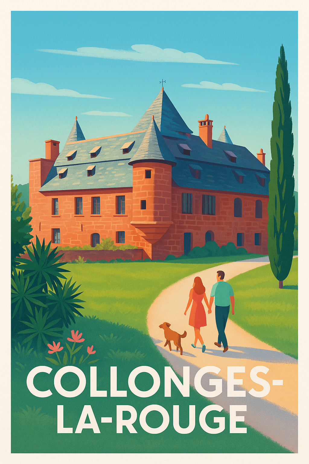 Affiche Collonges-la-Rouge — Charme et histoire en pleine nature · poster d'art de Collonges-la-Rouge