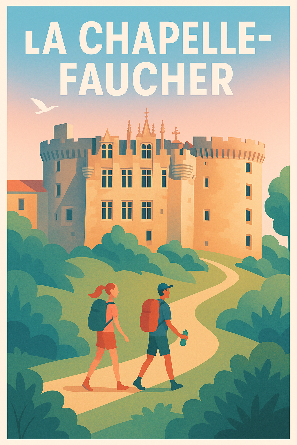 Affiche La Chapelle-Faucher — Randonnée et patrimoine à couper le souffle · poster d'art de La Chapelle-Faucher