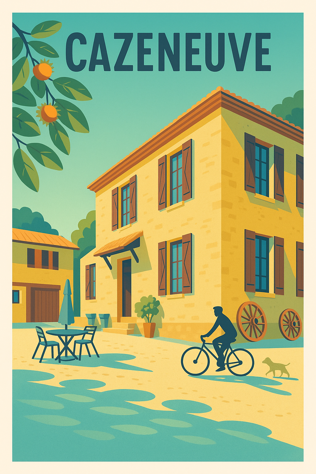 Affiche Cazeneuve — Sérénité et douceur de vie en lumière d'été · poster d'art de Cazeneuve