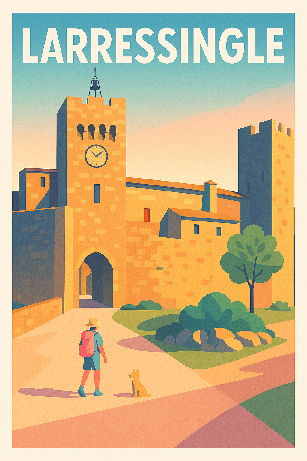 Affiche Larressingle — Voyage au cœur du village fortifié · poster d'art de Larressingle