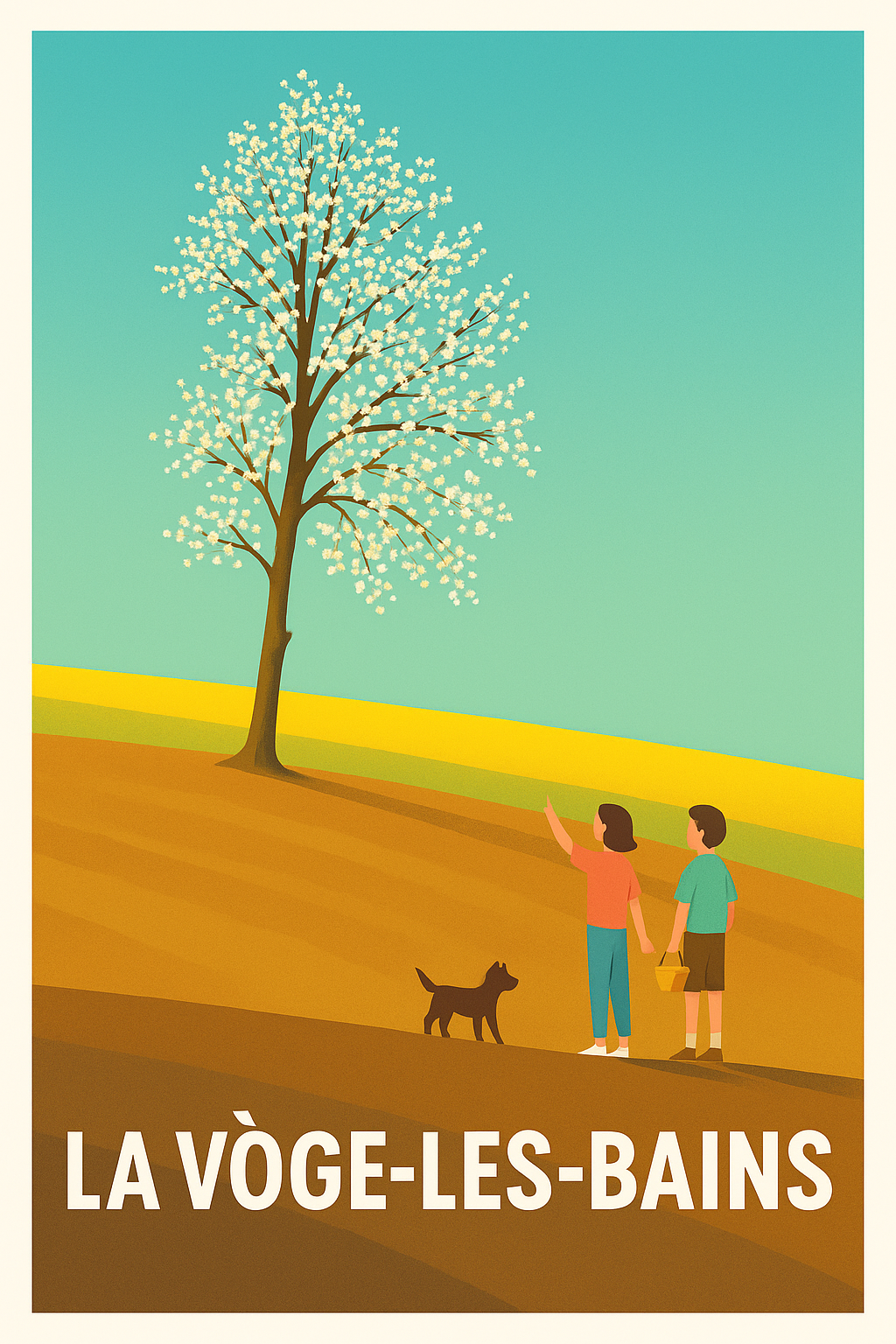 Affiche La Vôge-les-Bains — Entre nature et sérénité · poster d'art de La Vôge-les-Bains