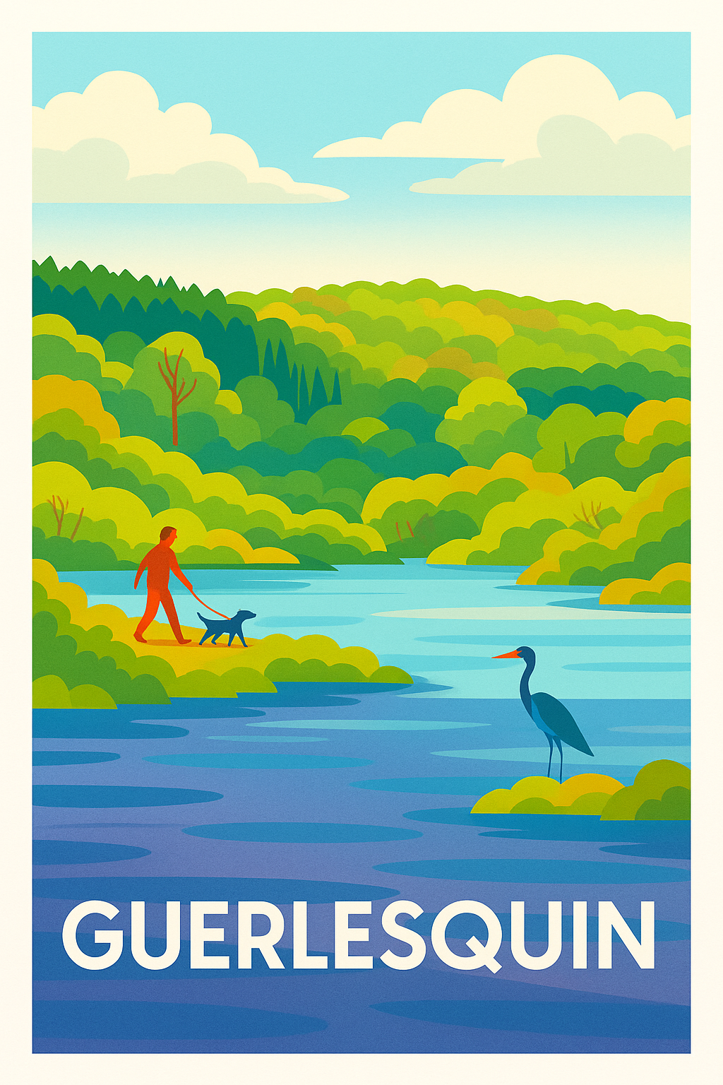 Affiche Guerlesquin — Promenade au cœur de la nature bretonne · poster d'art de Guerlesquin