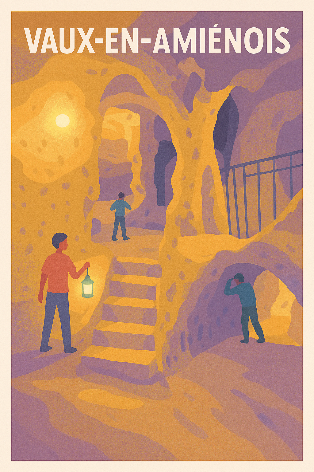 Affiche Vaux-en-Amiénois — Mystères souterrains à explorer · poster d'art de Vaux-en-Amiénois