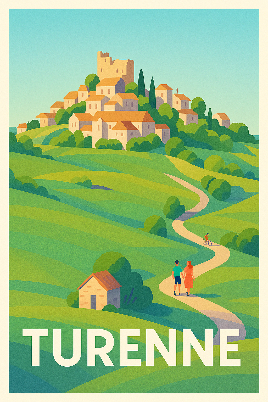 Affiche Turenne — Balade bucolique au cœur du Périgord · poster d'art de Turenne