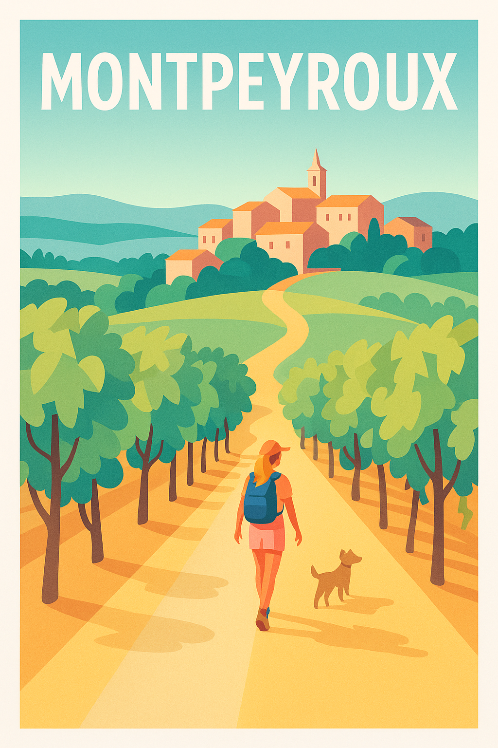 Affiche Montpeyroux — L'évasion bucolique en douceur · poster d'art de Montpeyroux
