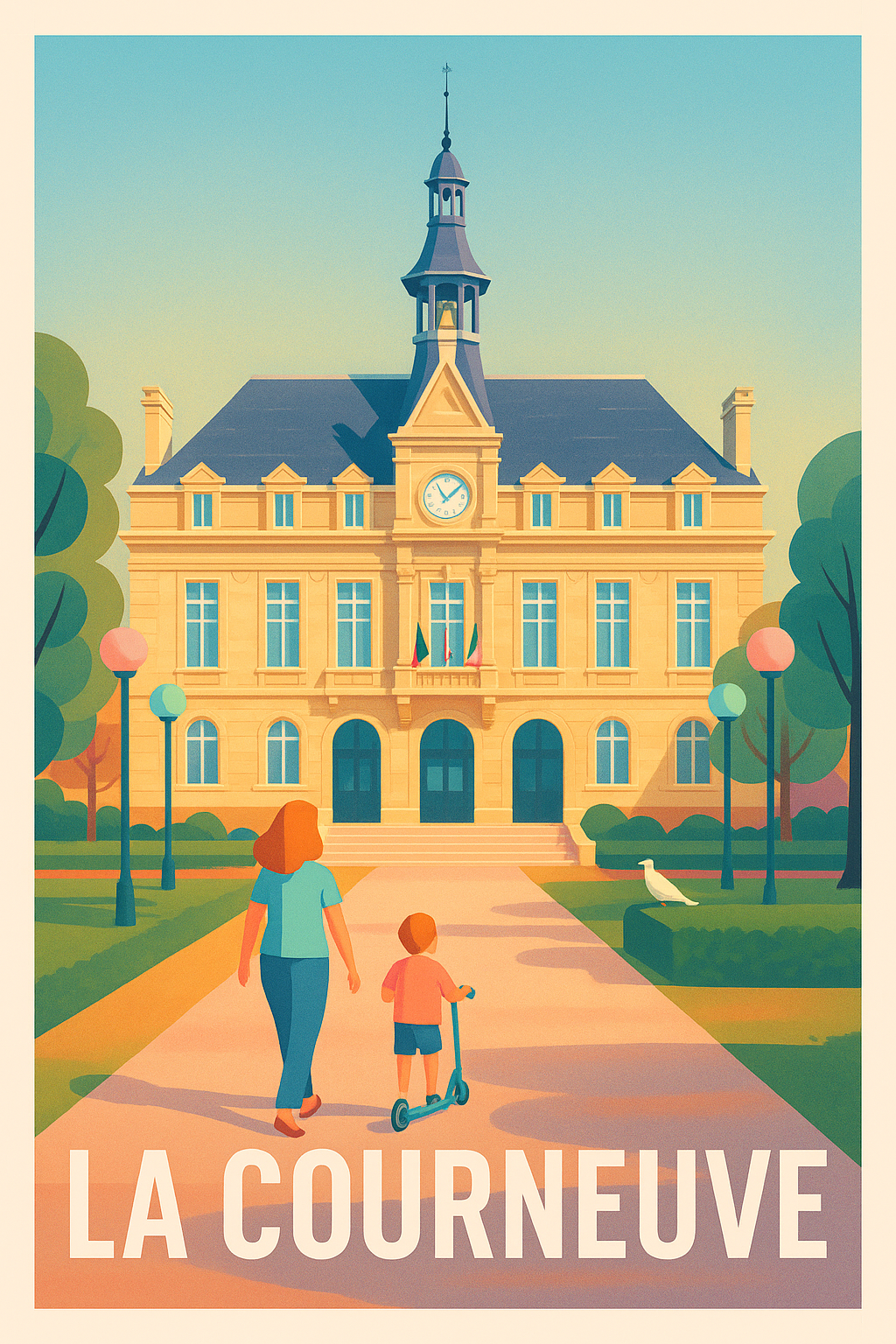 Affiche La Courneuve - Promenade ensoleillée au cœur de la ville