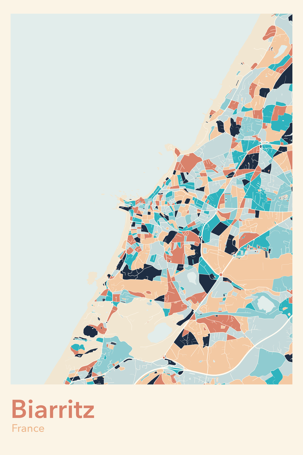 Plan de Biarritz - Carte personnalisée
