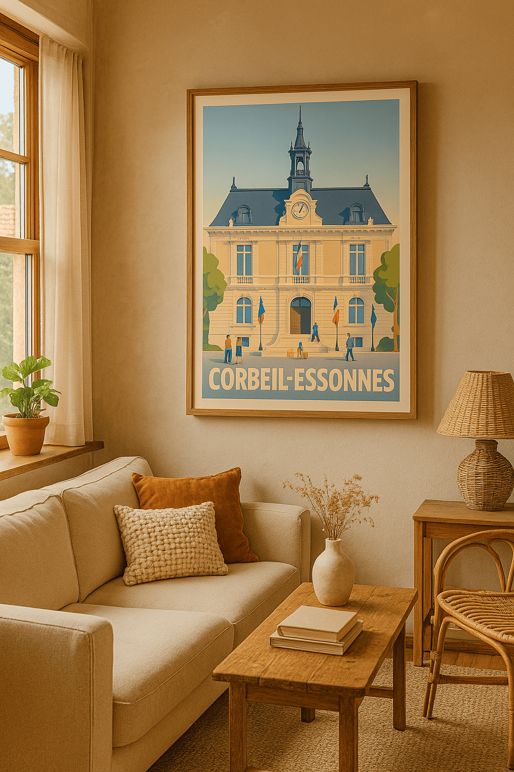 Essonne France Affiche de Compiègne - Promenade au cœur de la nature