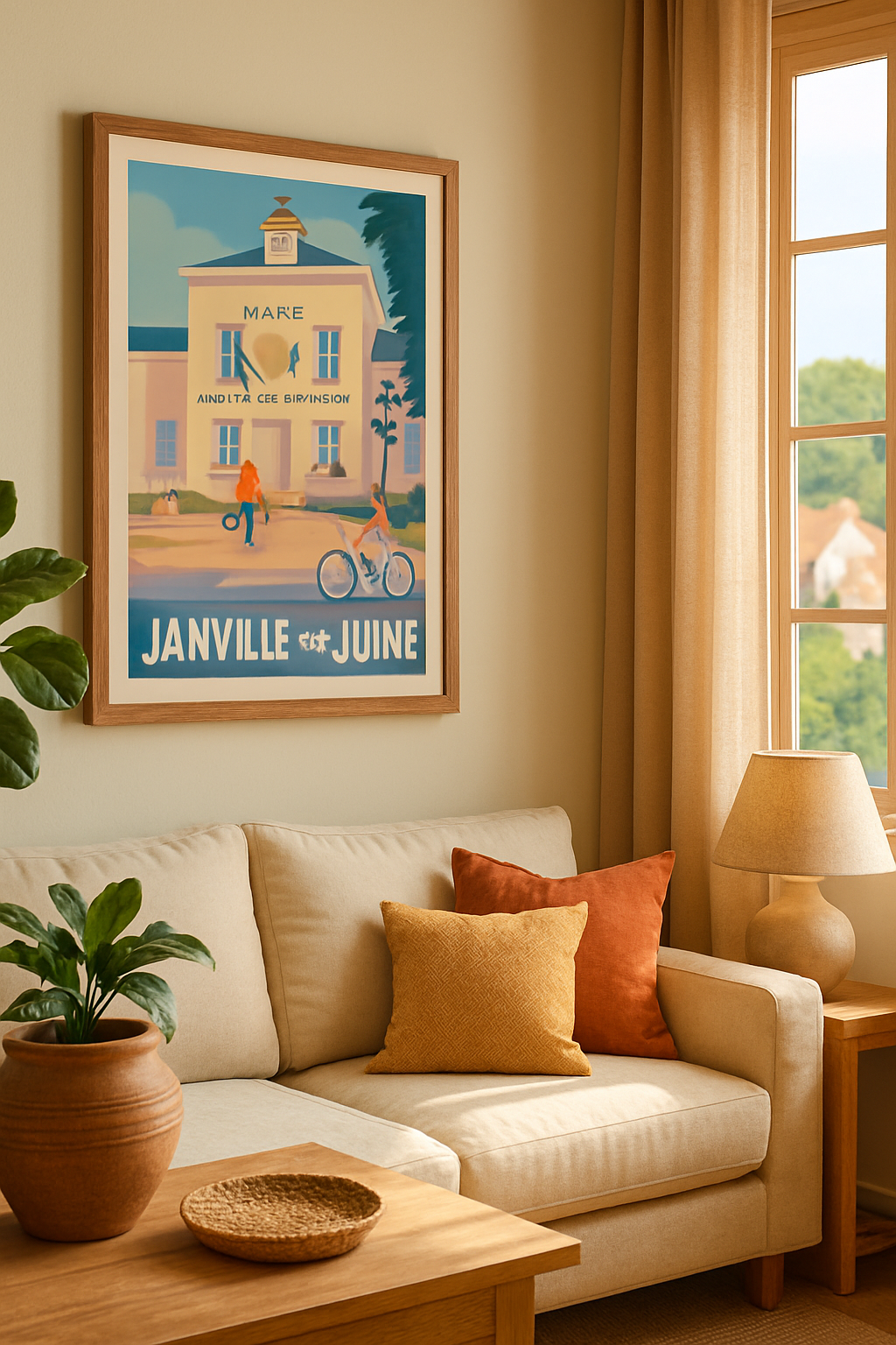 Essonne France Affiche de Janville-sur-Juine - Charme et sérénité au cœur du village