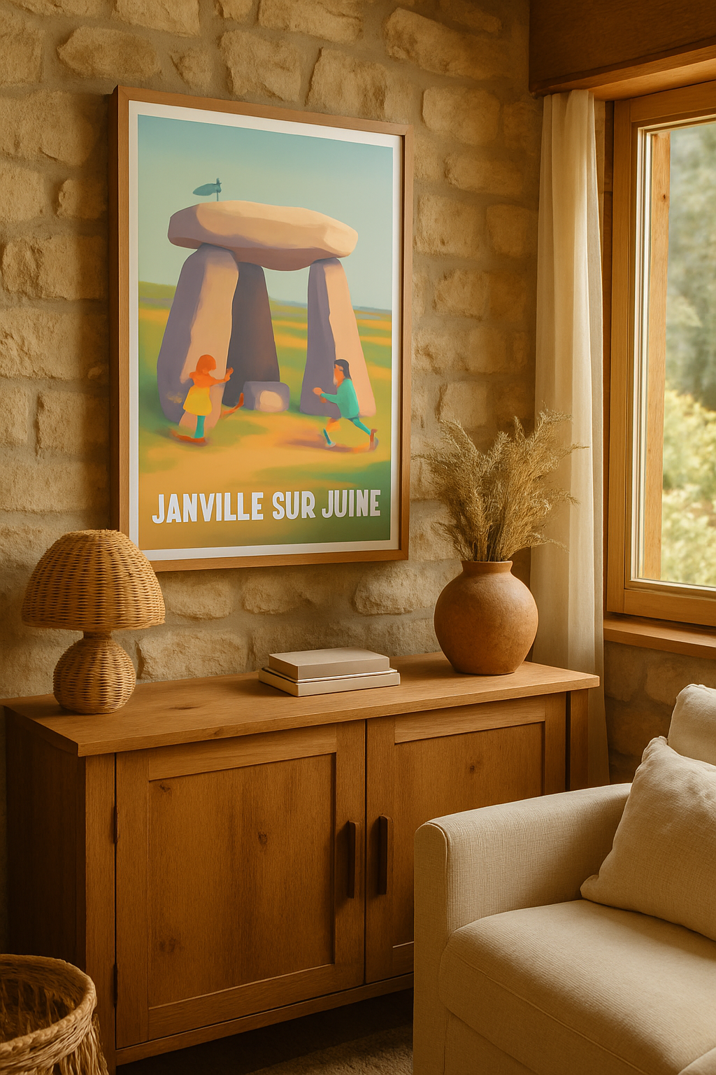 Affiche Janville-sur-Juine — La magie des dolmens ancestraux · poster d'art de Janville-sur-Juine