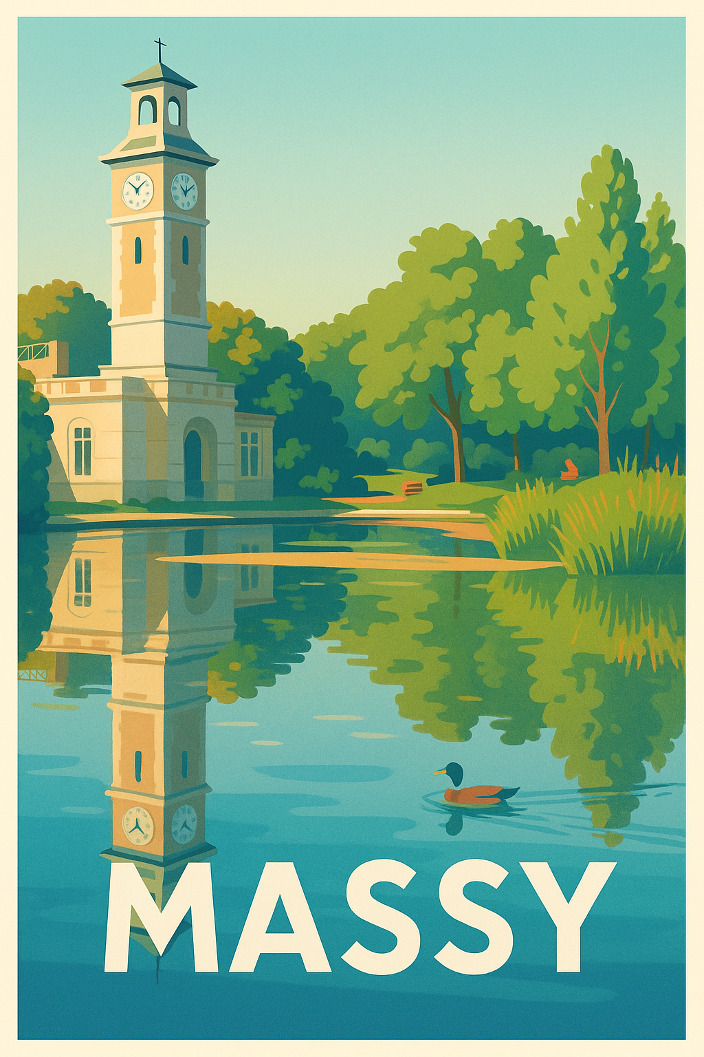 Affiche Massy — Sérénité au bord de l'eau · poster d'art de Massy