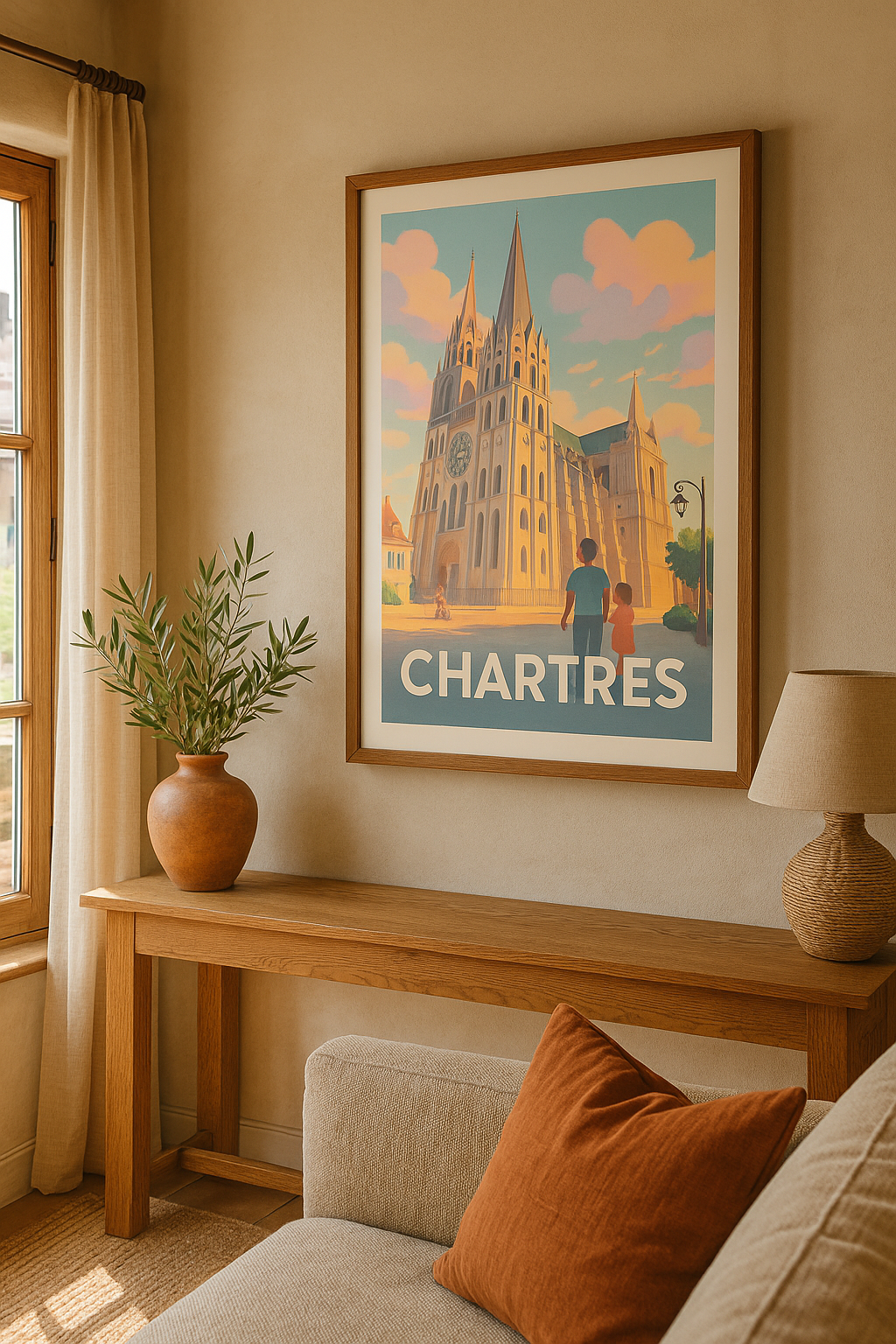 Eure-et-Loir France Affiche de Chartres - Splendeur gothique au cœur de la ville