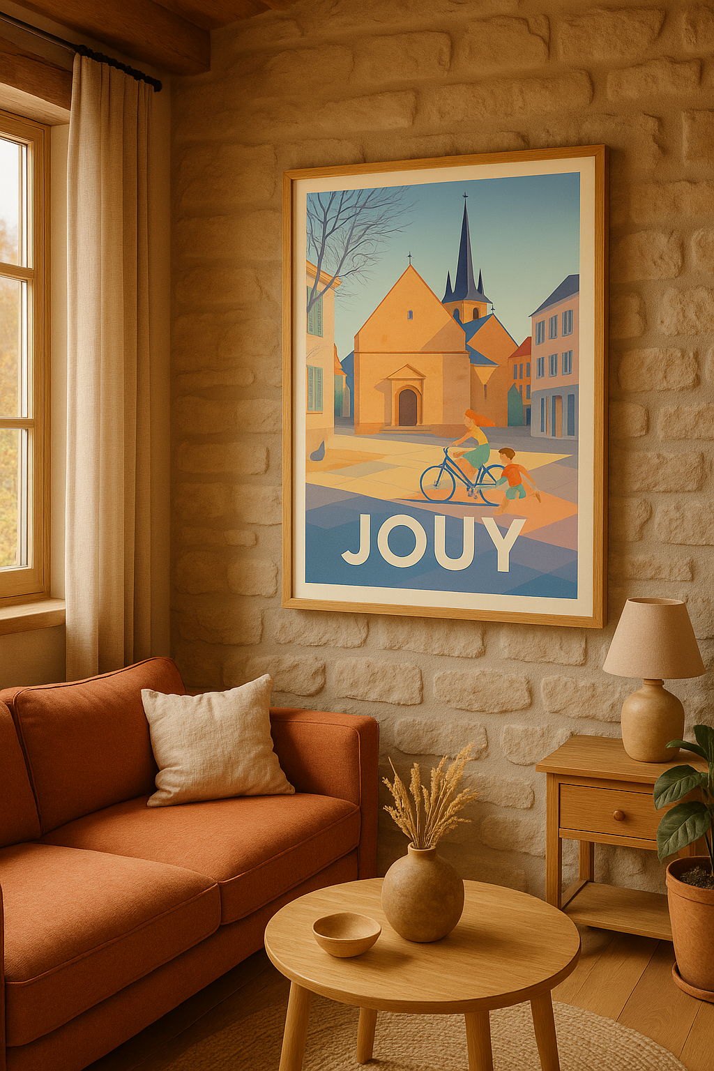 Eure-et-Loir France Affiche de Jouy - Douceur de vie au cœur du village