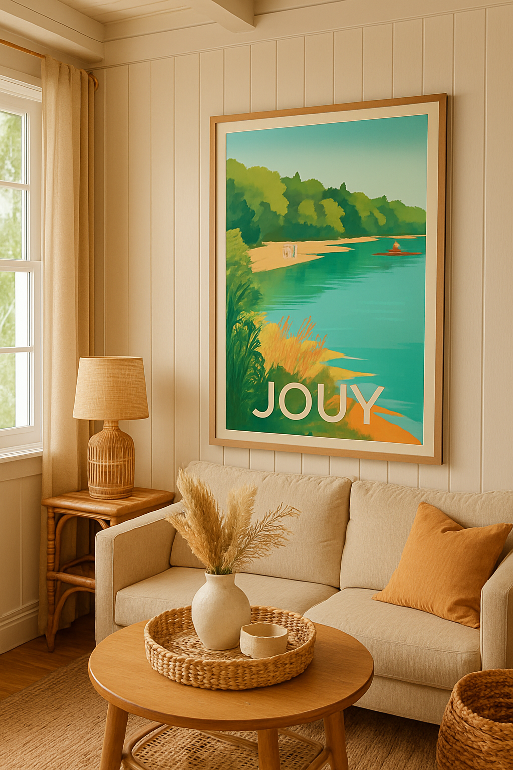 Eure-et-Loir France Affiche de Jouy - Escapade Nature au Bord de l'Eau