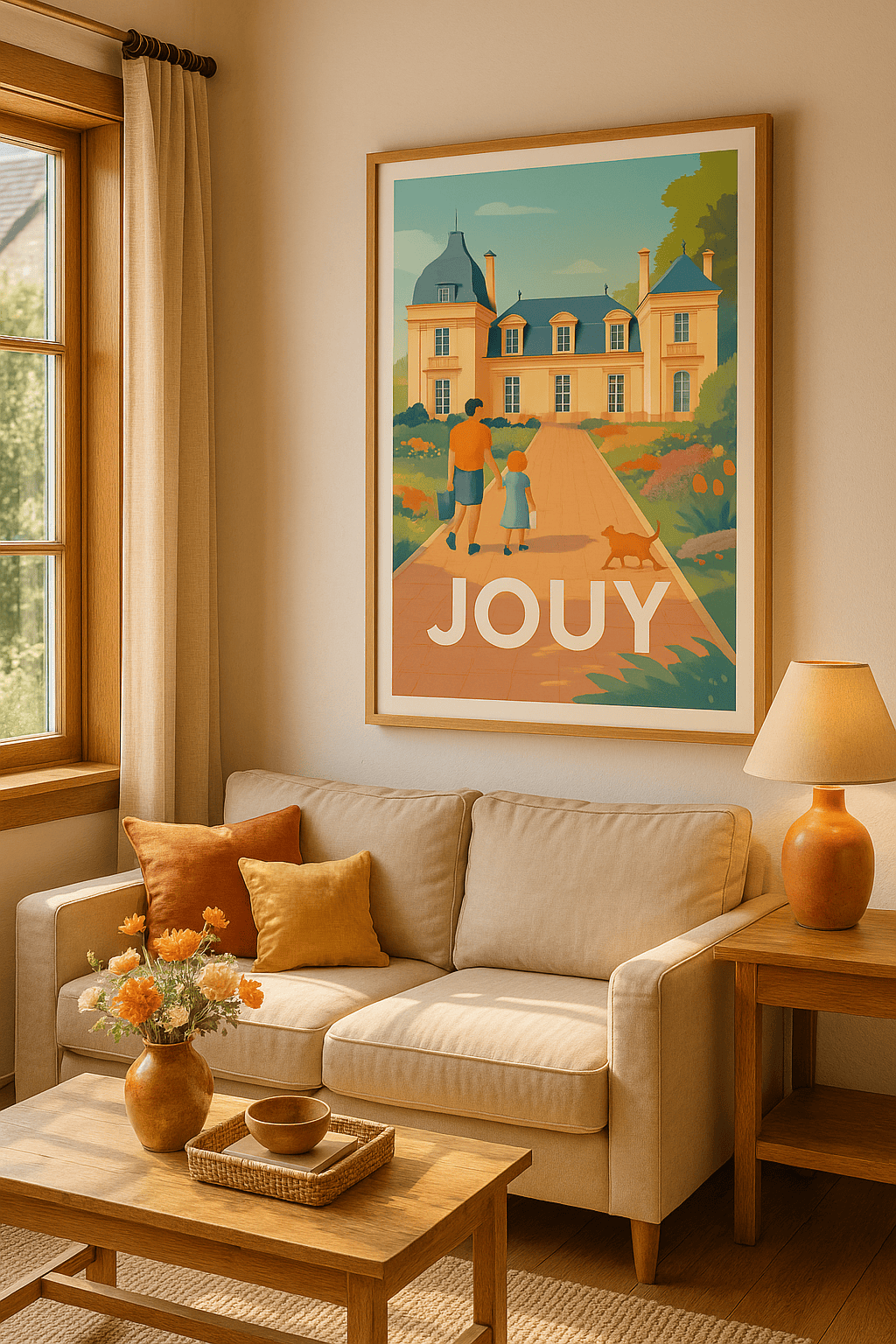 Eure-et-Loir France Affiche de Jouy - Un voyage nostalgique au cœur d'une demeure élégante