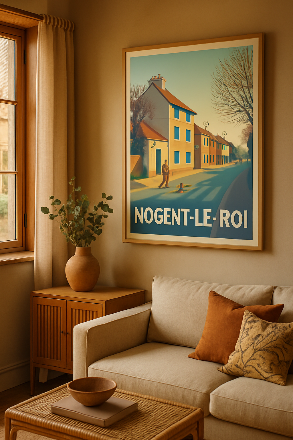 Affiche Nogent-le-Roi — Charme paisible d'un village français · poster d'art de Nogent-le-Roi