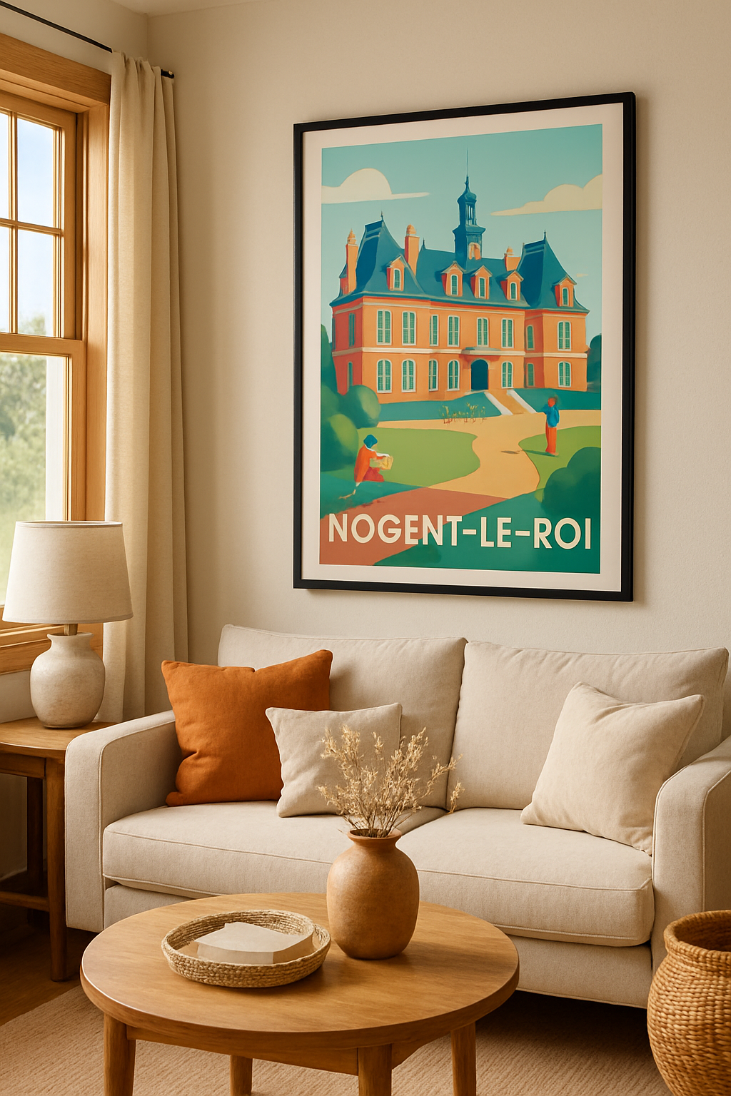 Affiche Nogent-le-Roi — Élégance et patrimoine en douceur · poster d'art de Nogent-le-Roi