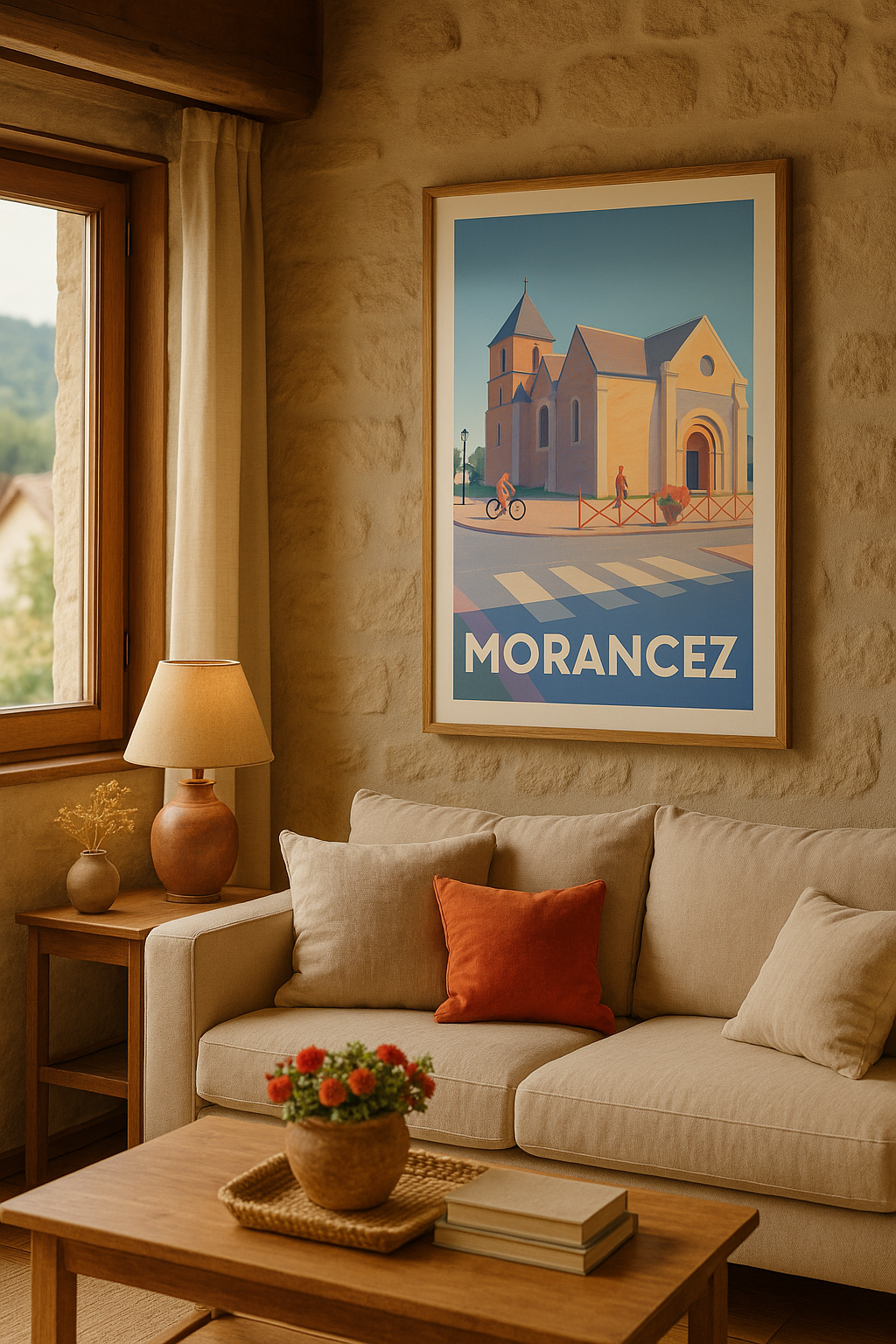 Eure-et-Loir France Affiche Morancez - Charme et quiétude au cœur du village