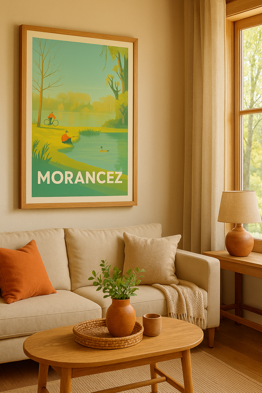 Eure-et-Loir France Affiche Morancez - Sérénité au bord de l'eau