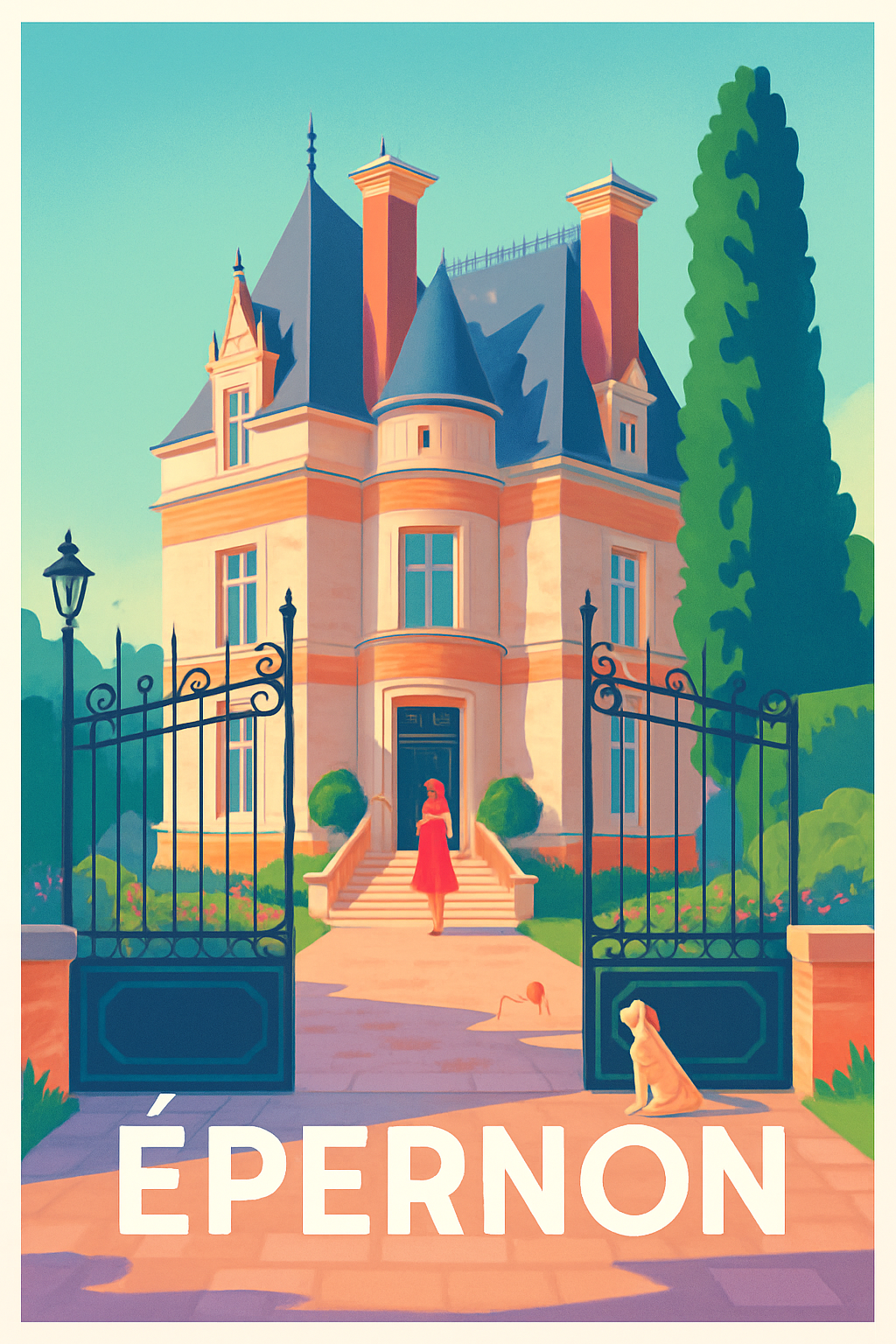 Eure-et-Loir France Pas de Cadre / 20 × 30cm Affiche de Épernon - Élégance et charme à la française