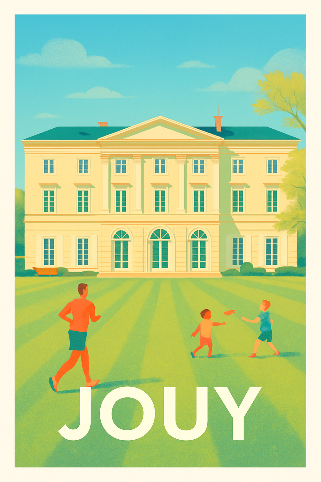 Eure-et-Loir France Pas de Cadre / 20 × 30cm Affiche de Jouy - Charme et sérénité au domaine historique