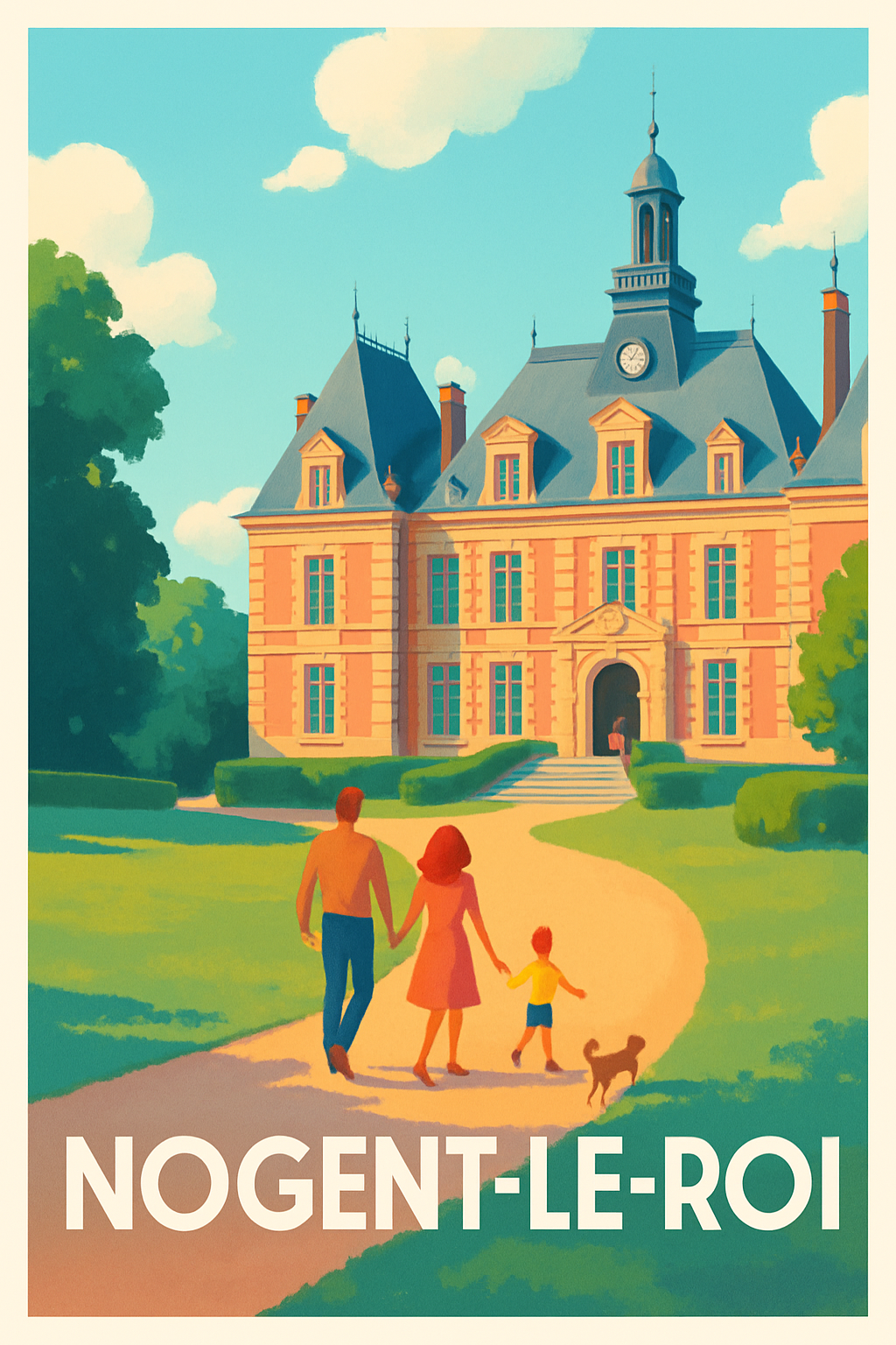 Eure-et-Loir France Pas de Cadre / 20 × 30cm Affiche de Nogent-le-Roi - Charme et Sérénité au Château