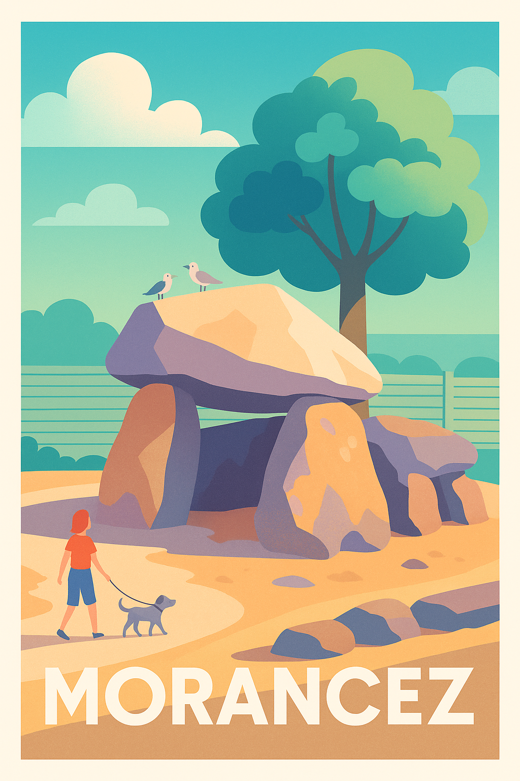 Eure-et-Loir France Pas de Cadre / 20 × 30cm Affiche Morancez - Promenade au cœur des mégalithes