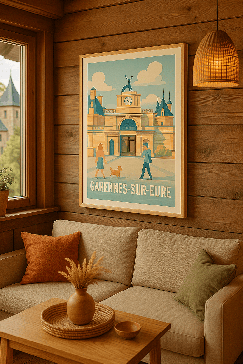 Affiche Garennes-sur-Eure — Charme et histoire au cœur de l'architecture normande · poster d'art de Garennes-sur-Eure