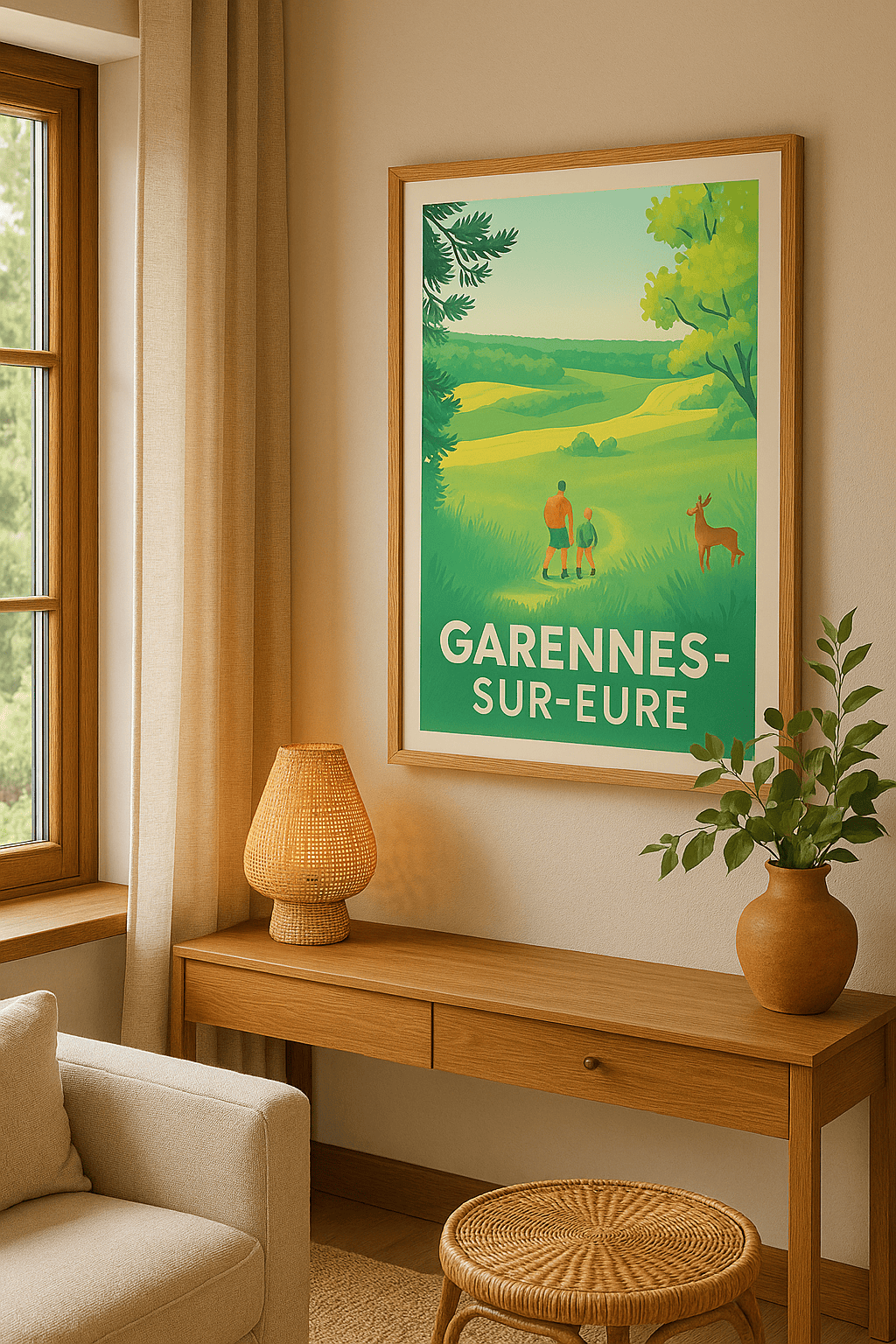 Affiche Garennes-sur-Eure — Découvrez la nature à pied · poster d'art de Garennes-sur-Eure