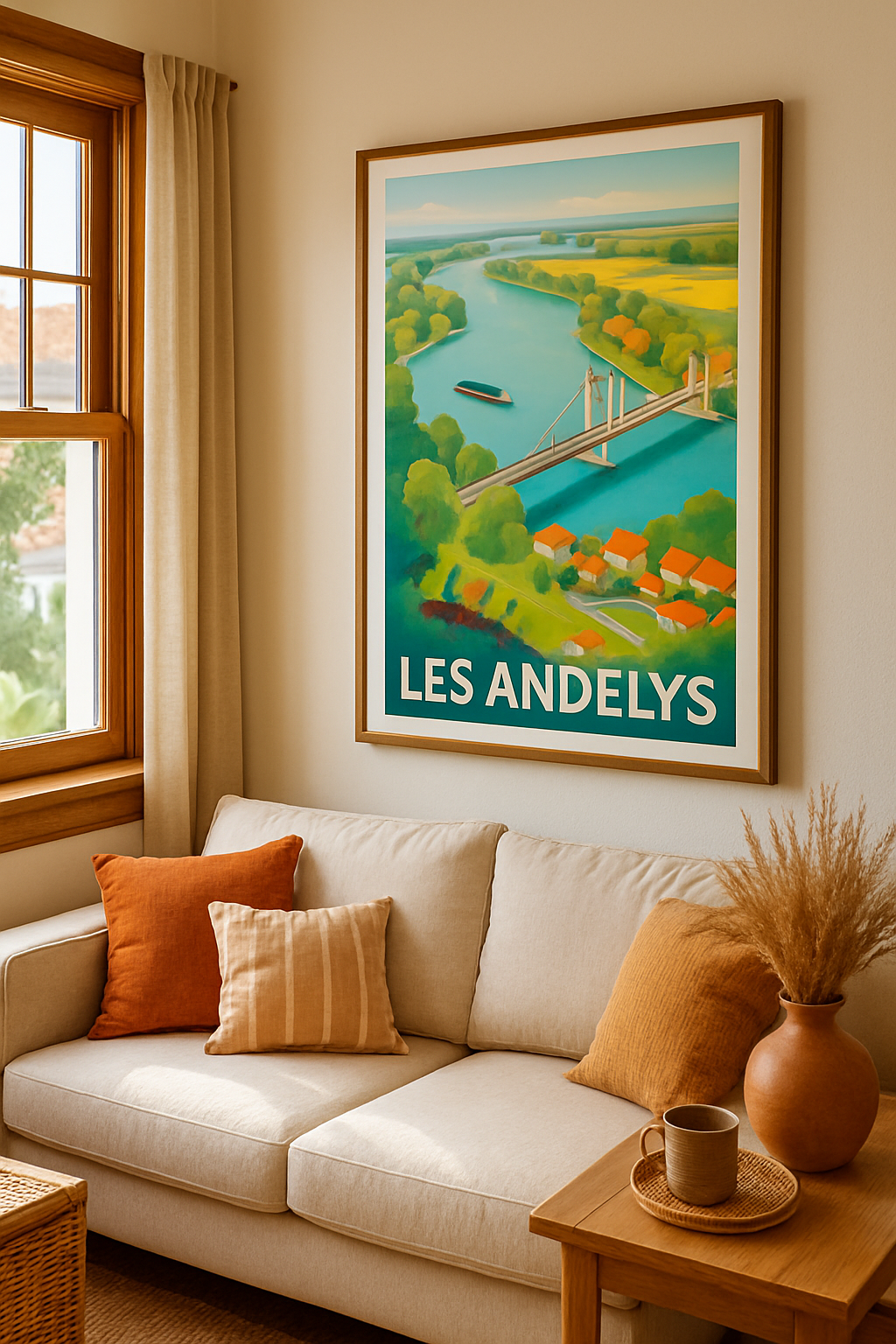 Affiche Les Andelys — L'évasion au bord de la Seine · poster d'art de Les Andelys