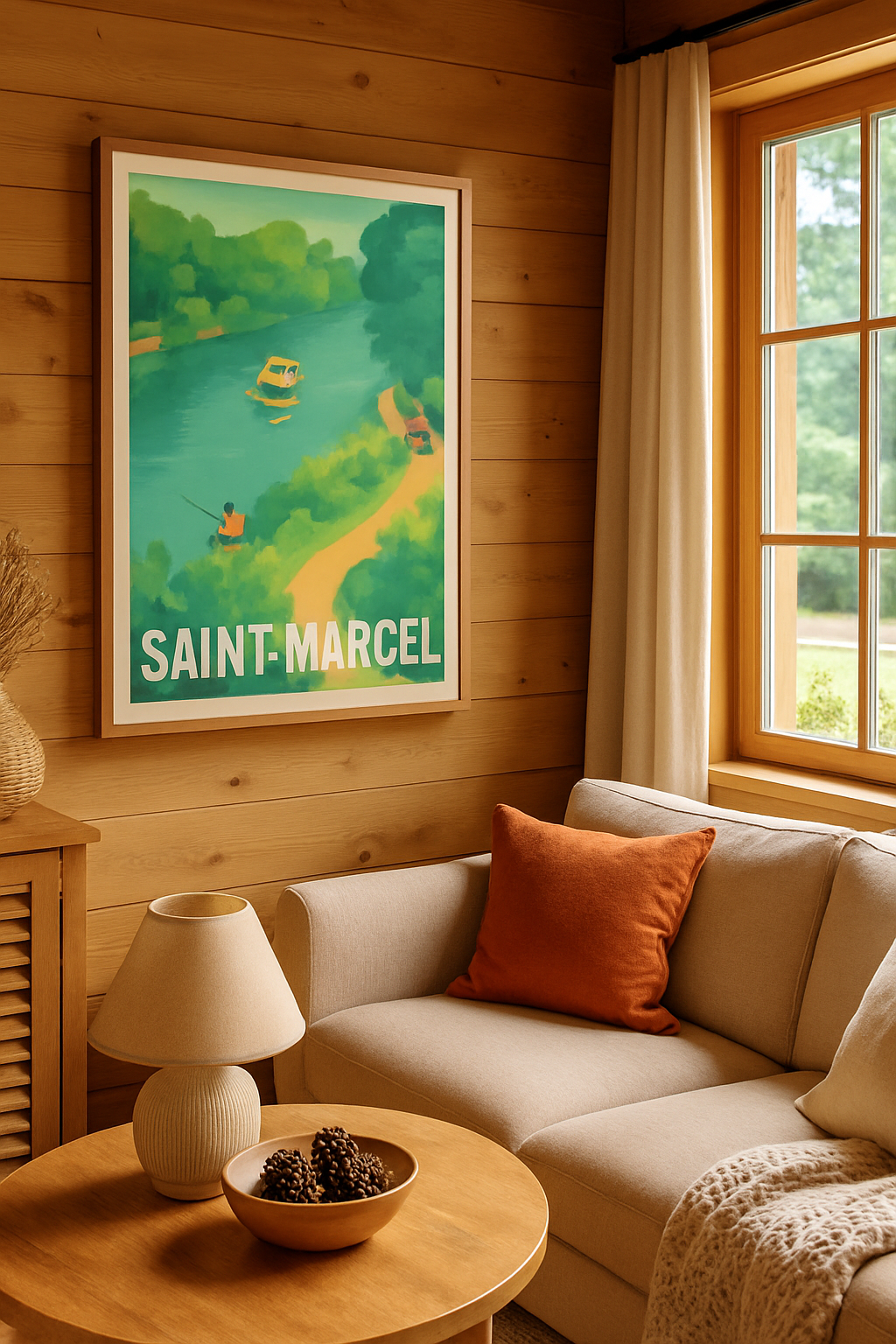 Affiche Saint-Marcel — Évasion bucolique au fil de l'eau · poster d'art de Saint-Marcel