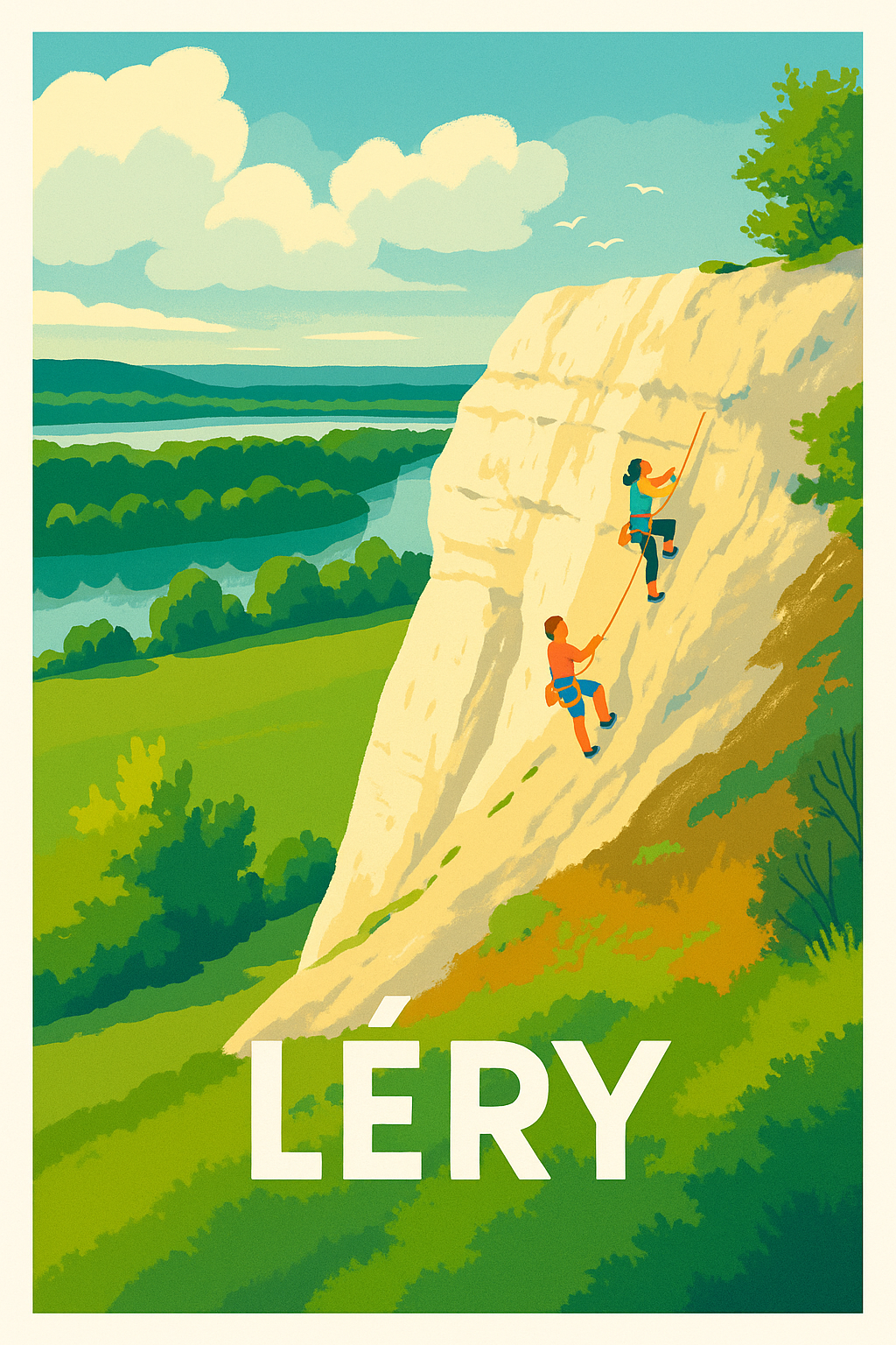 Eure France Pas de Cadre / 20 × 30cm Affiche de Léry - Escalade et nature en pleine harmonie
