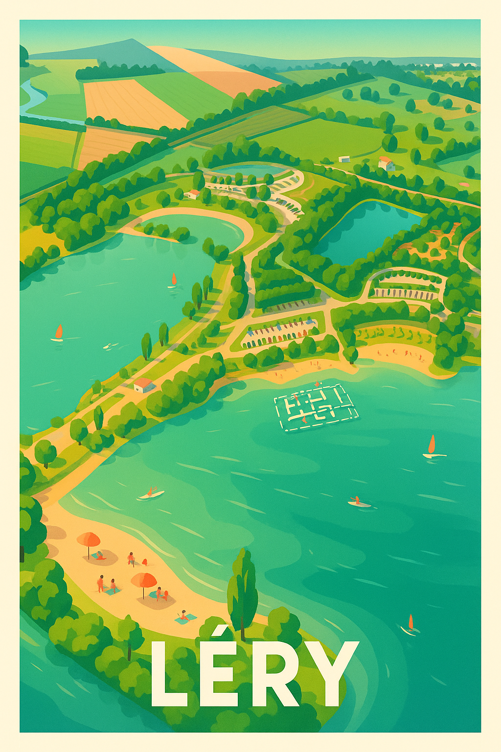 Eure France Pas de Cadre / 20 × 30cm Affiche de Léry - Évasion verte au bord de l'eau
