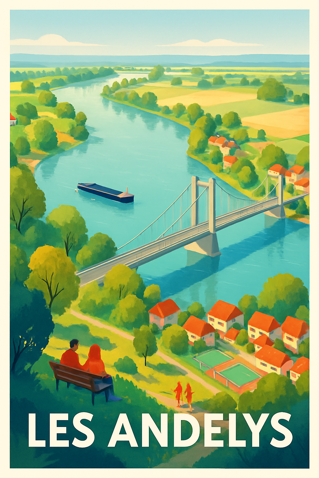 Eure France Pas de Cadre / 20 × 30cm Affiche de Les Andelys - L'évasion au bord de la Seine