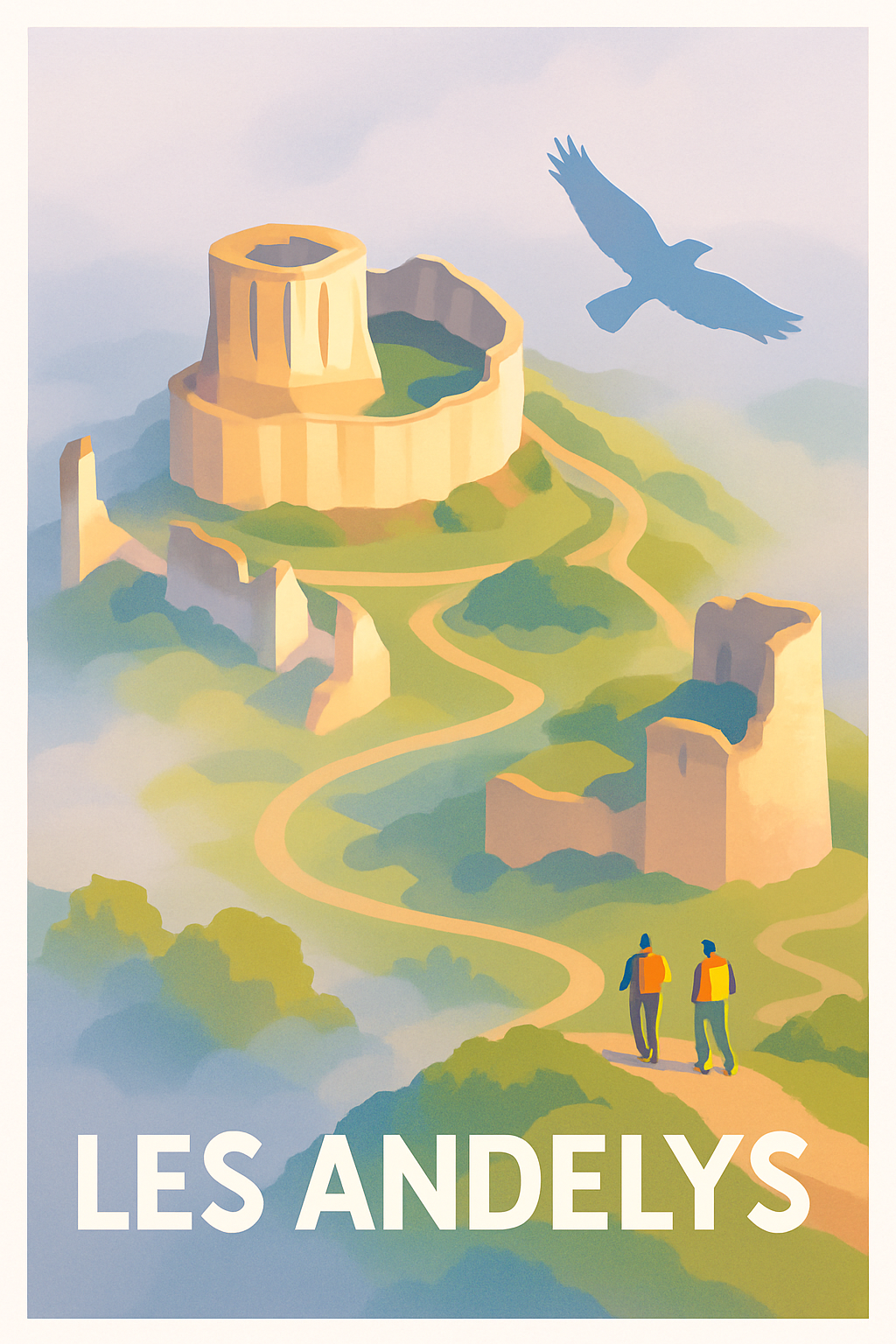 Eure France Pas de Cadre / 20 × 30cm Affiche de Les Andelys - Voyage au cœur des ruines historiques