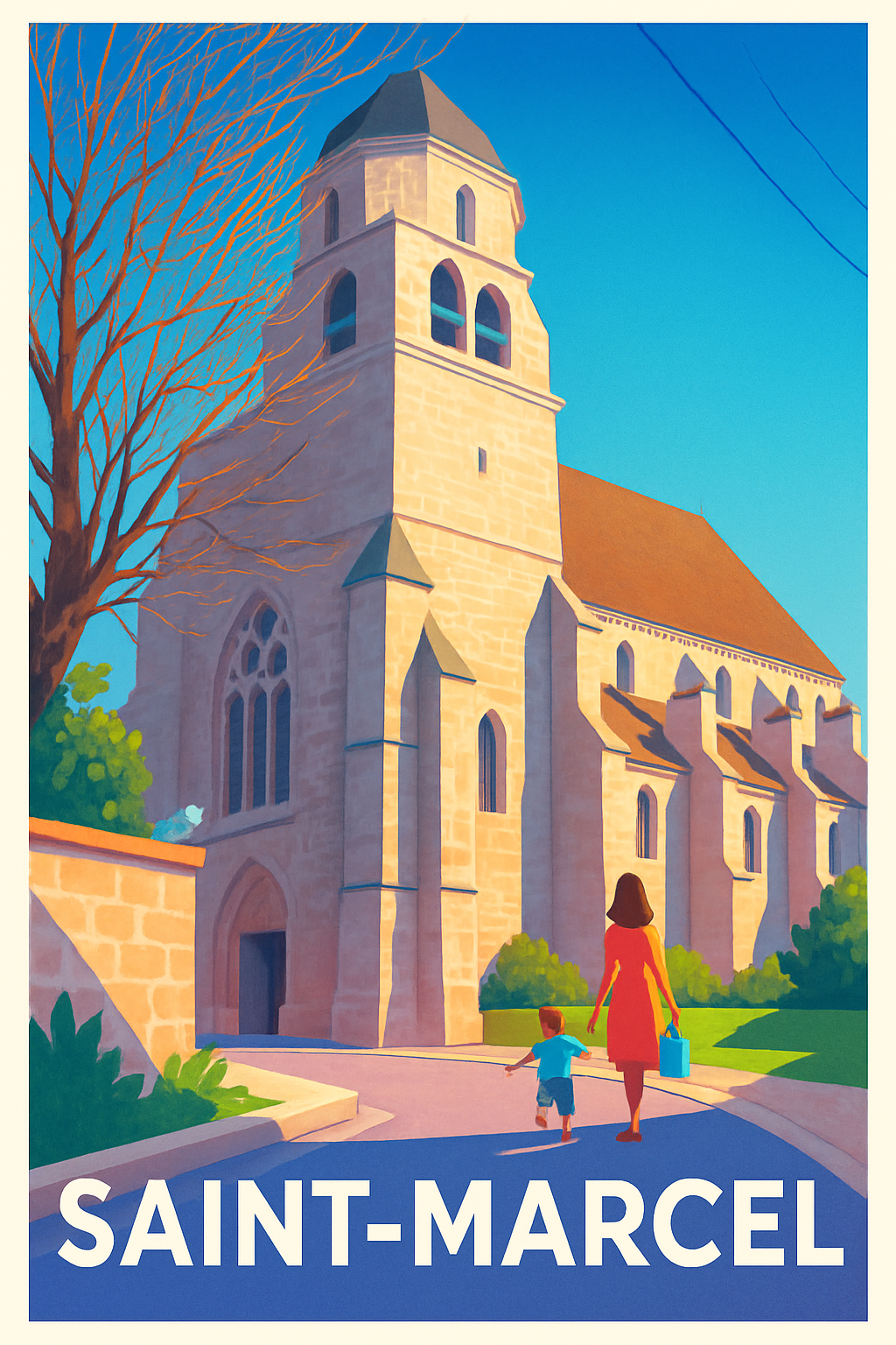 Affiche Saint-Marcel — Un voyage au cœur du patrimoine · poster d'art de Saint-Marcel