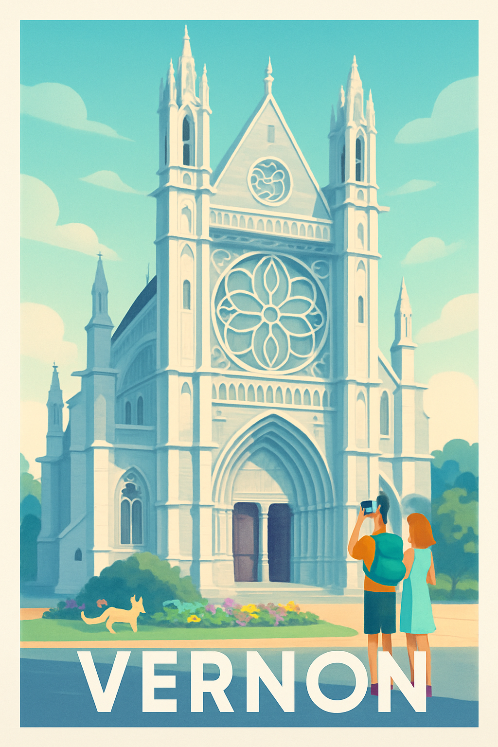 Eure France Pas de Cadre / 20 × 30cm Affiche de Vernon - Découvrez le charme historique de la ville