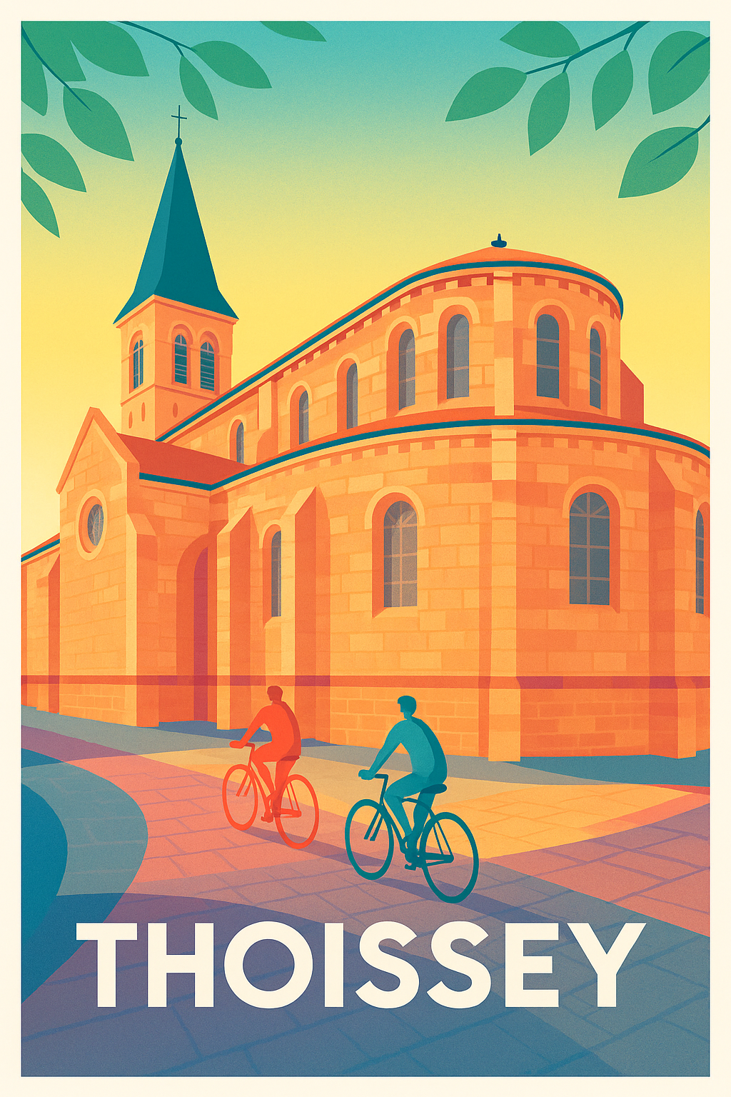 Affiche Thoissey — Balade à vélo au cœur de l'histoire · poster d'art de Thoissey