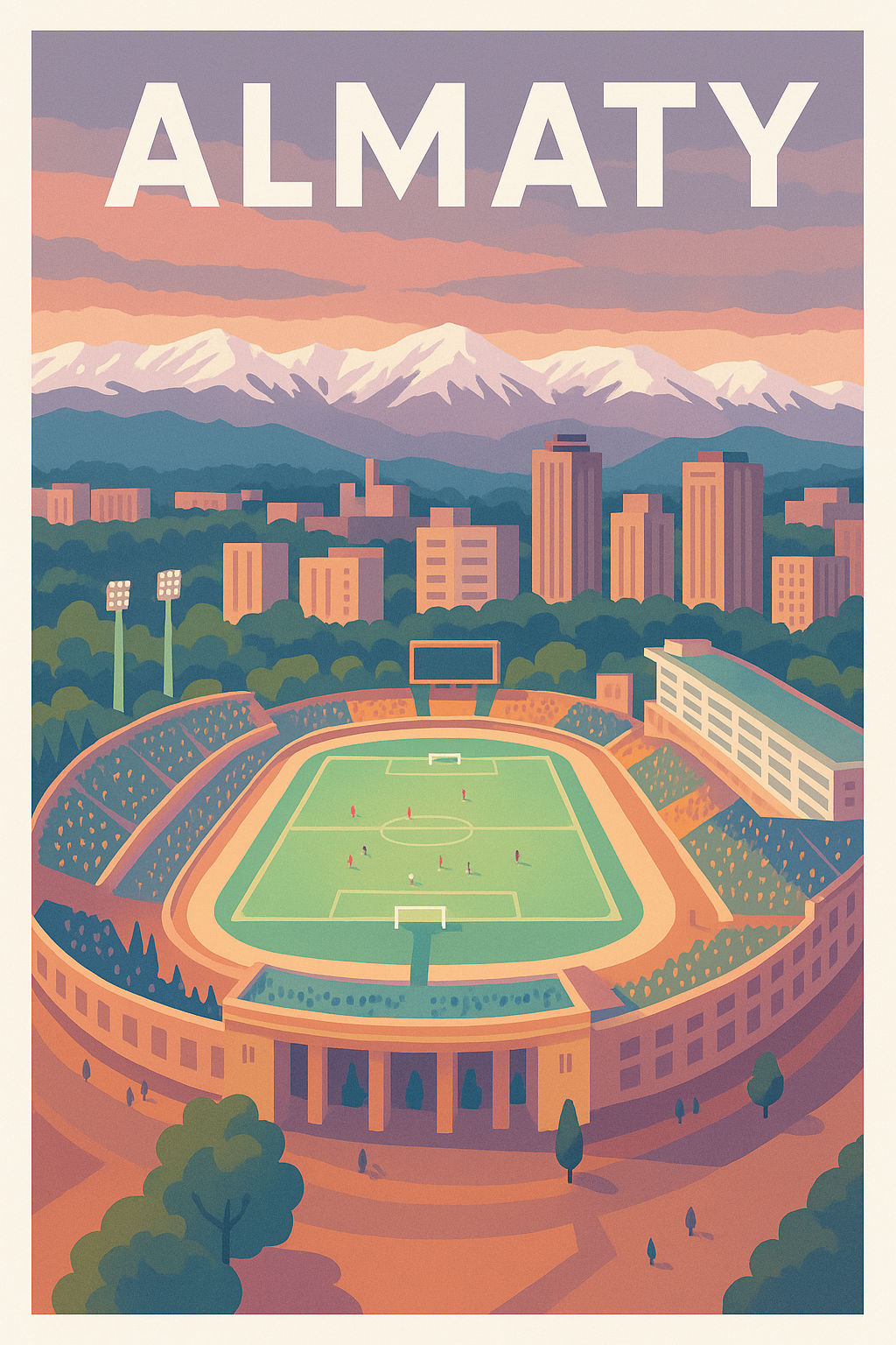 Affiche de Almaty - L'énergie sportive au pied des montagnes