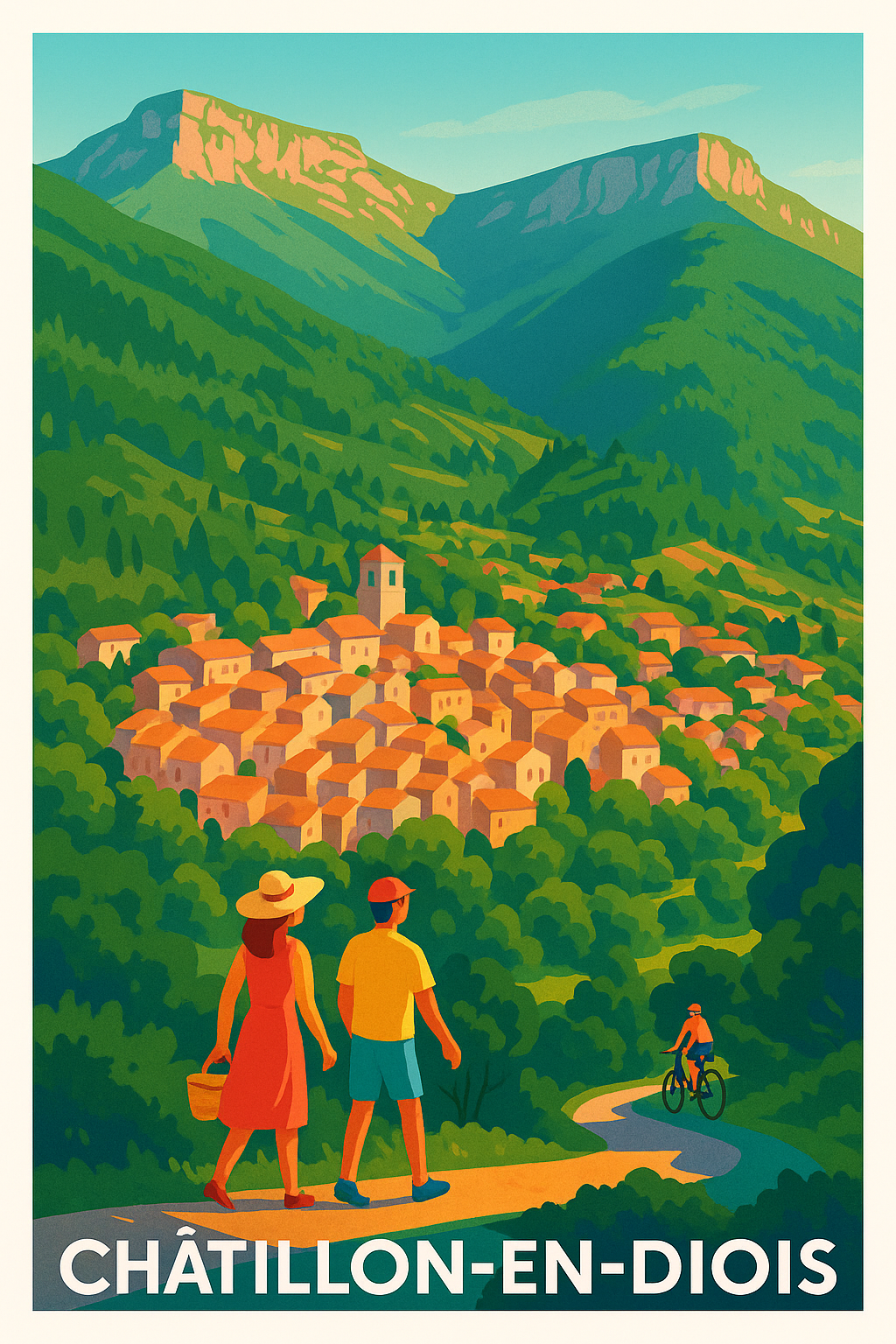 Affiche de Châtillon-en-Diois - Évasion et nature préservée